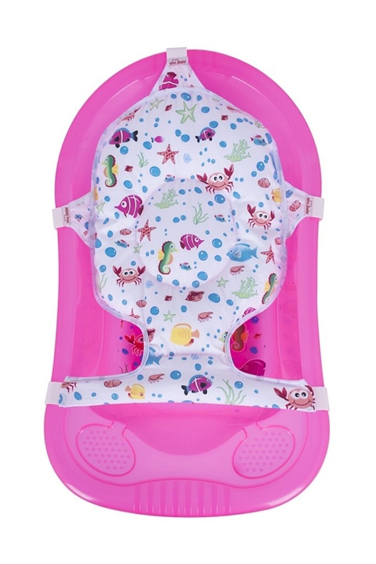 Sevi Bebe Desenli Çok Fonksiyonlu Bebek Yıkama Filesi&Minderi - Akvaryum Desen 692-54