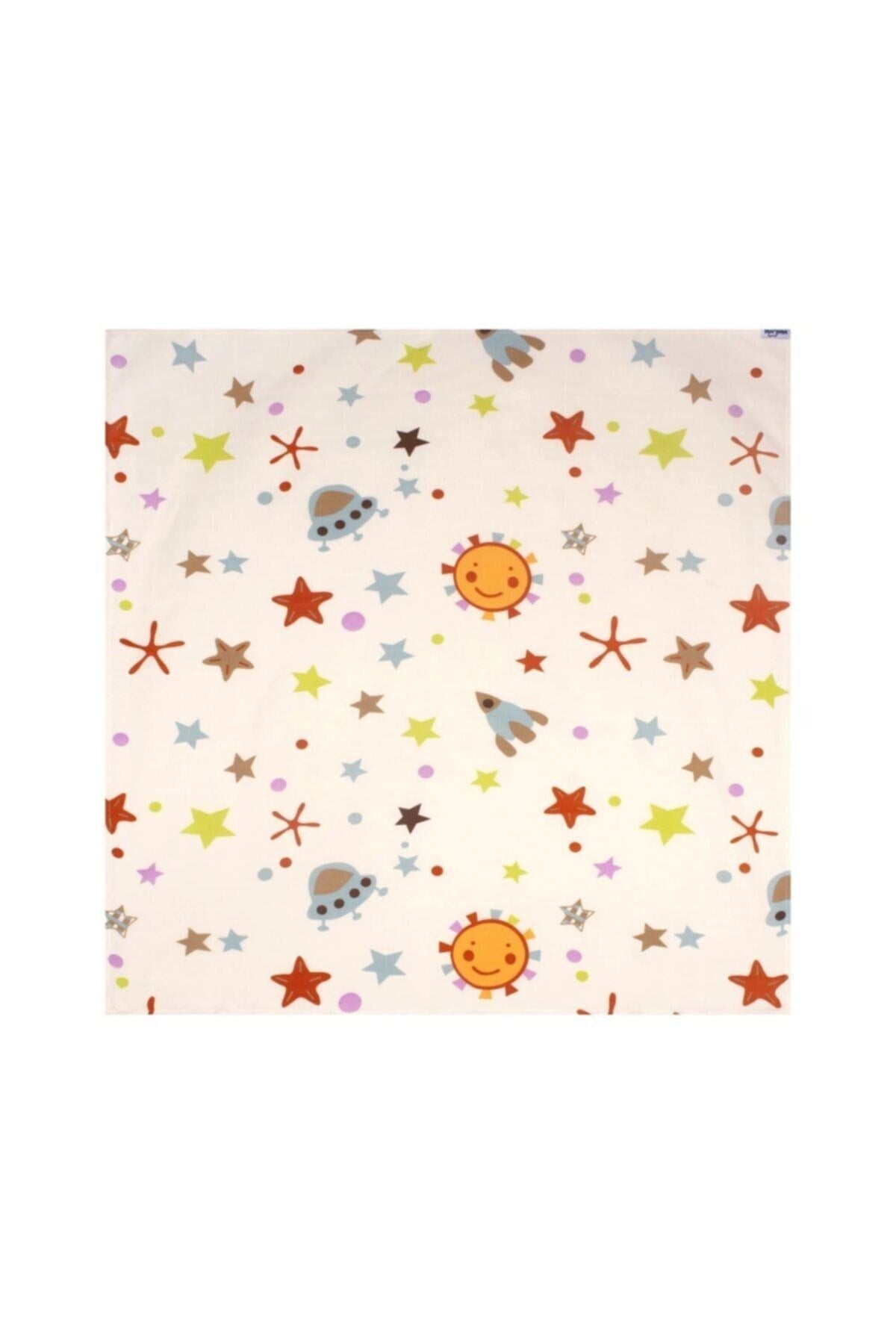 Sevi Bebe Organik Müslin Battaniye 100x100 cm - Uzay Desen 362-61