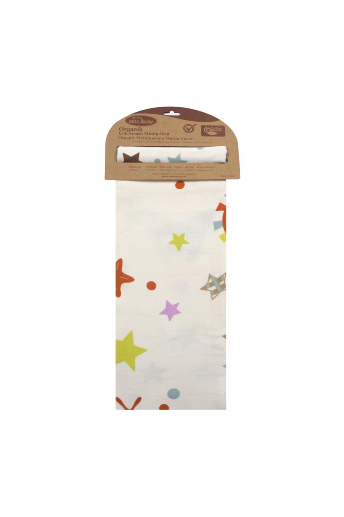 Sevi Bebe Organik Müslin Battaniye 120x100 cm - Uzay Desen 301-61