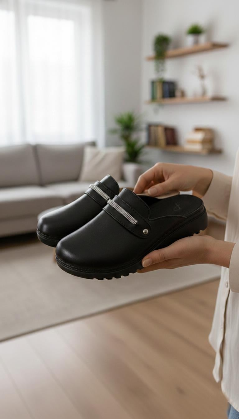 Vojo PR Taş Detaylı Ortopedik Yumuşak Taban Kadın Terlik