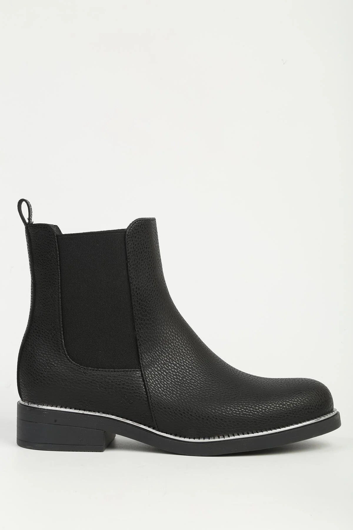 Pierre Cardin 55086 Gümüş Detaylı Lastikli Chelsea Kadın Bot