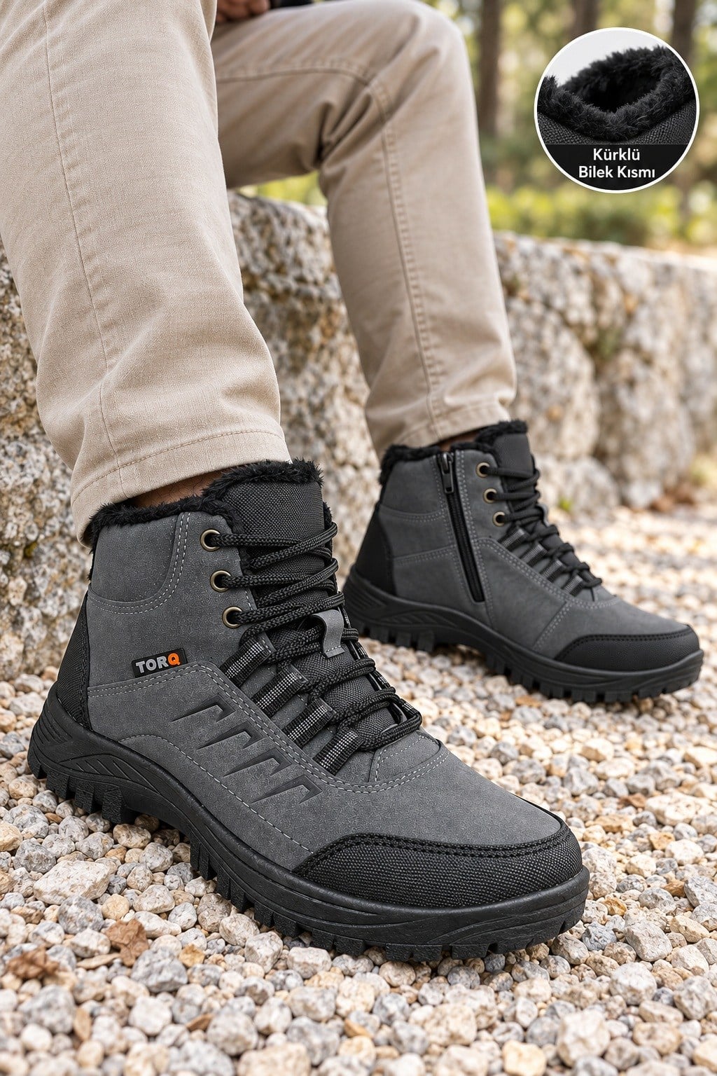 Vojo Fix İçi Tüylü Fermuarlı Günlük Outdoor Erkek Bot