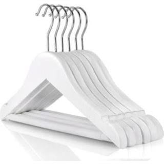 50 adet beyaz ahşap bebek askısı 32 cm barlı nikel kanca
