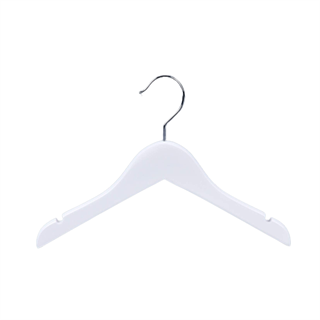 12 Adet Beyaz Ahşap Bebek Elbise Askısı Vernikli Ahşap Çocuk Askısı Beyaz Boyalı 32 cm