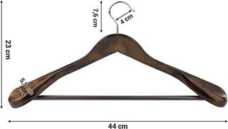 150 Adet Ahşap Ceket Askısı Kalın Omuz Formlu Takım Elbise Askısı Kaban Palto Askısı Koyu Ceviz 44 cm