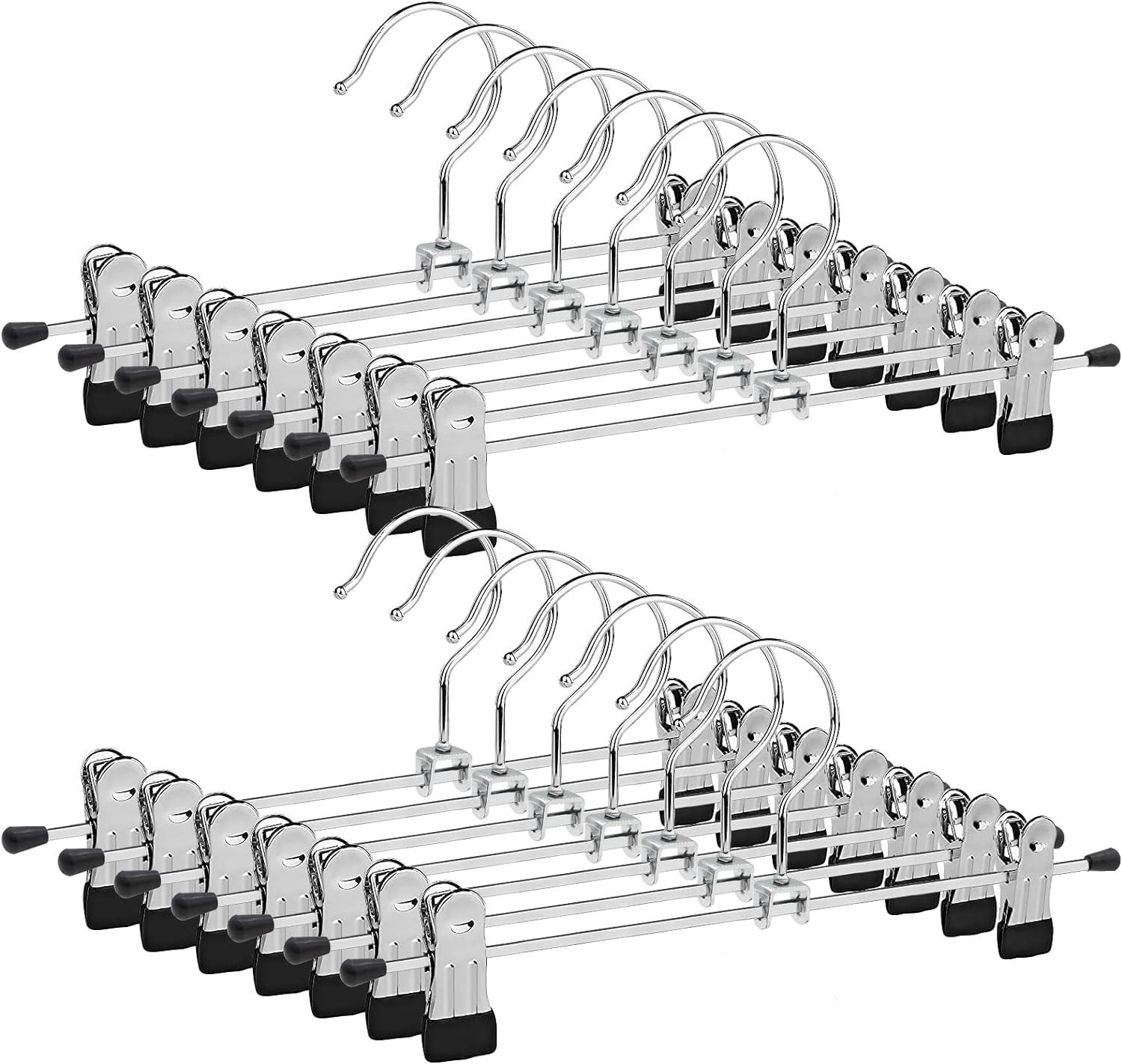 100 Adet Metal Pantolon Askısı Mandallı Etek Askısı Ayarlanabilir Klipsli Askı Nikel 40 cm Pvc Uçlu