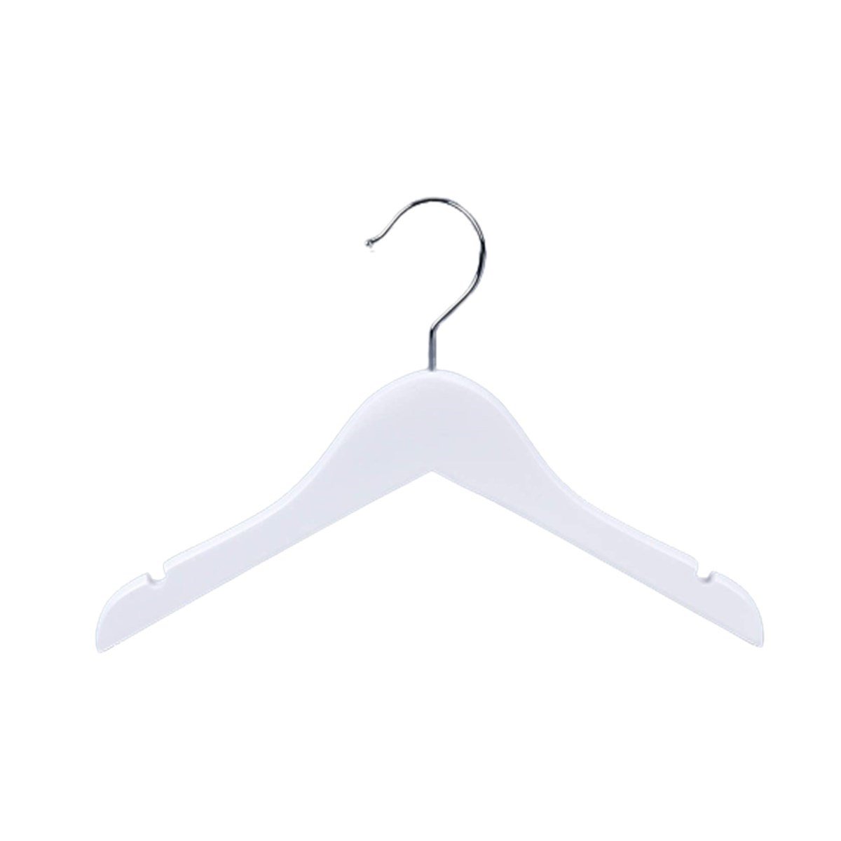 12 Adet Beyaz Ahşap Bebek Elbise Askısı Vernikli Ahşap Çocuk Askısı Beyaz Boyalı 32 cm