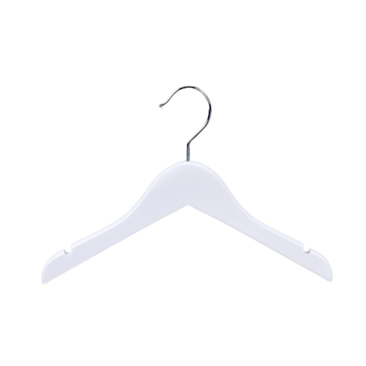 12 Adet Beyaz Ahşap Bebek Elbise Askısı Vernikli Ahşap Çocuk Askısı Beyaz Boyalı 32 cm