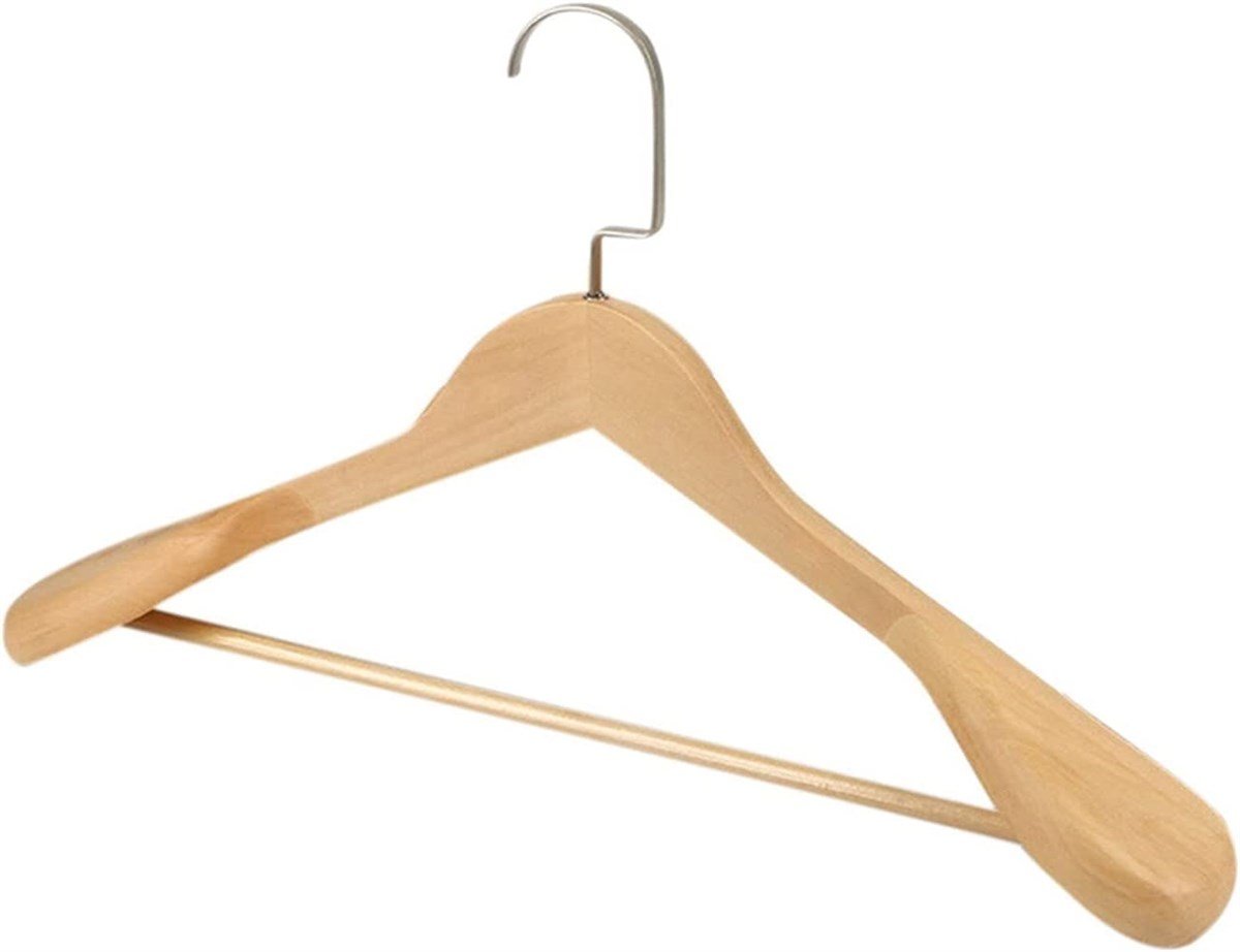 25  Adet Ahşap Ceket Askısı  Kalın Omuzlu Ahşap Kaban  Askısı Takım Elbise Askısı Vernikli Nikel Lüks Kanca 45 Cm