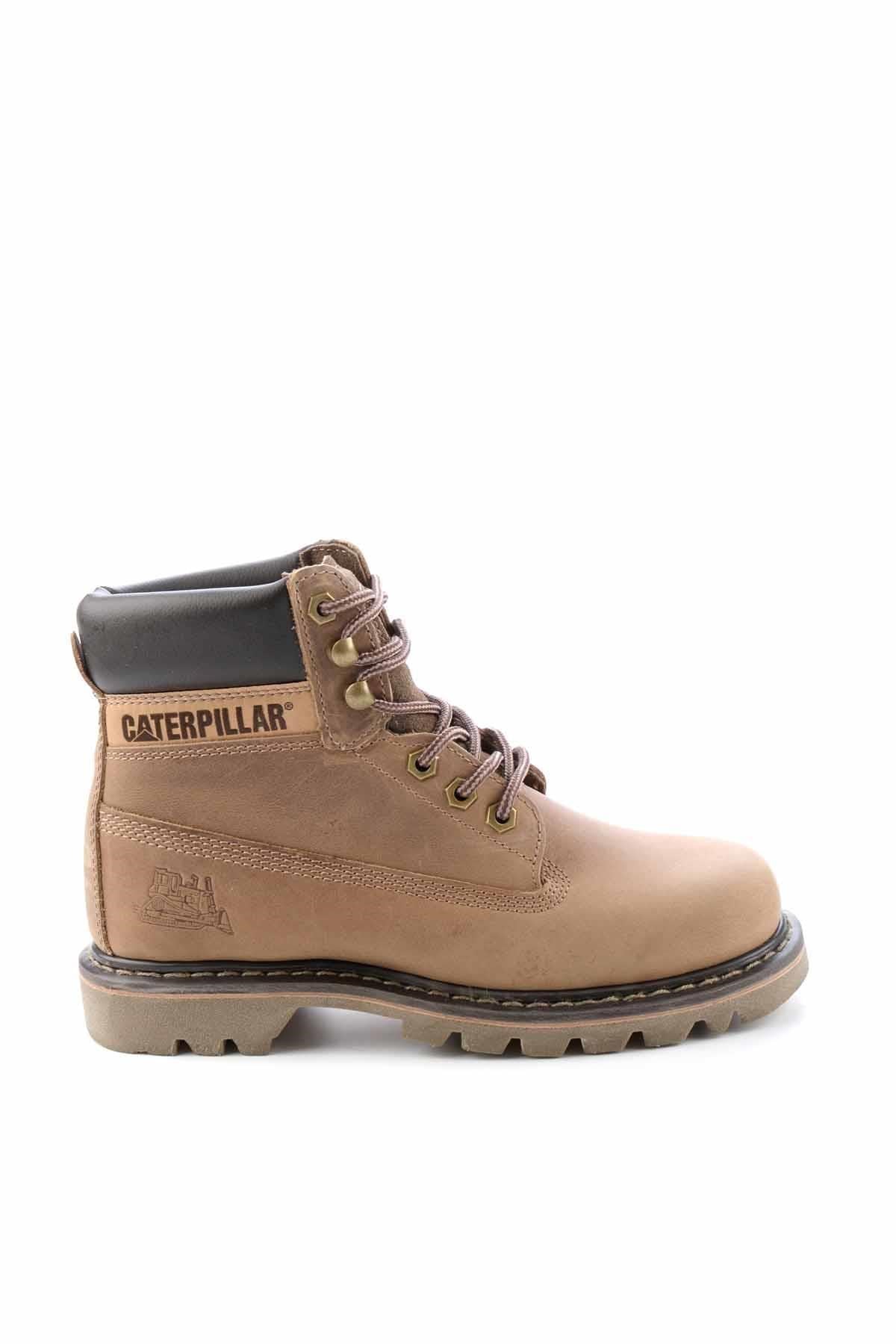 Beige Crazy Hakiki Deri Kadın Bot & Bootie CAT0111000103