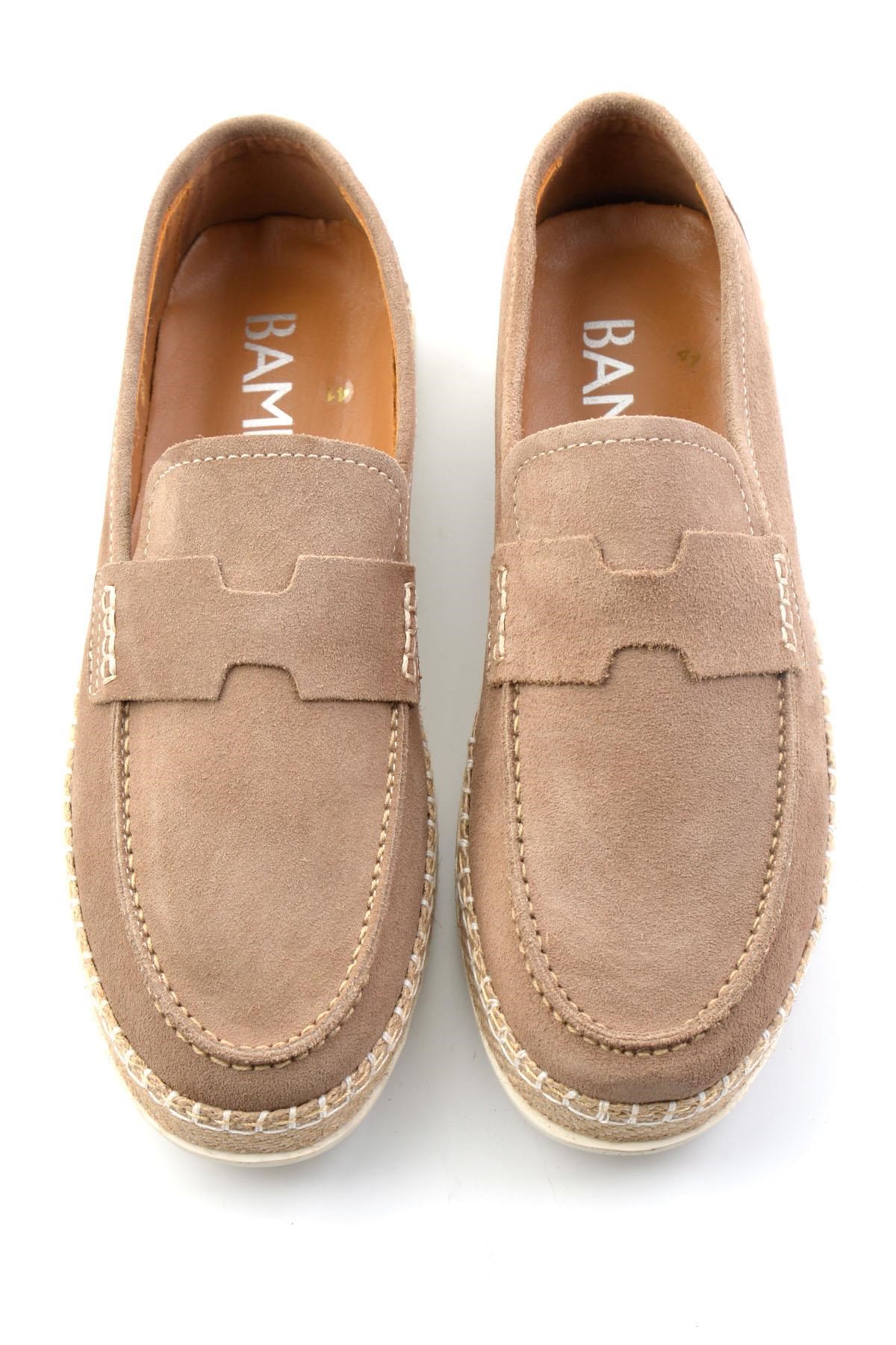 Bej Hakiki Deri Erkek Espadril E01698111102