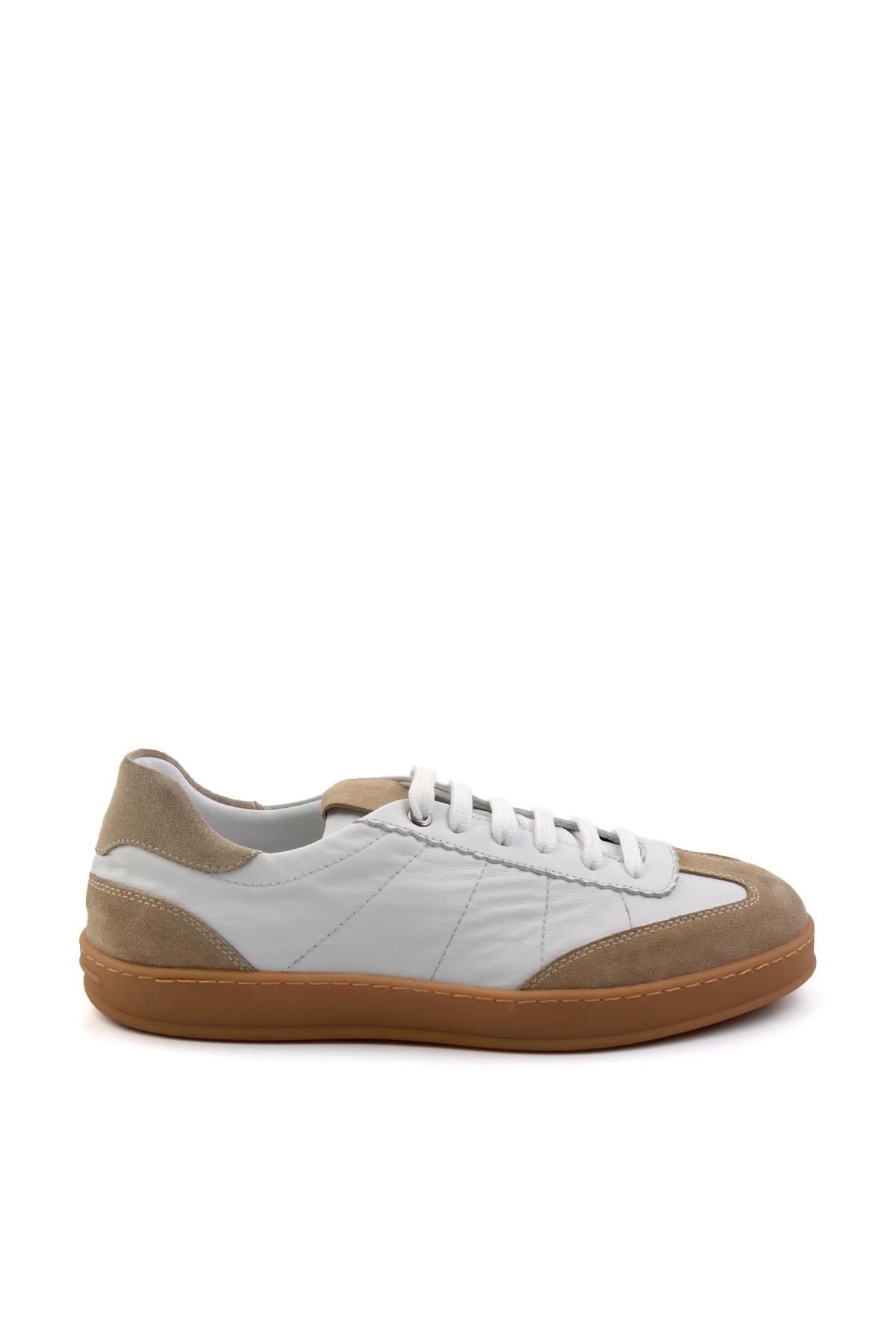 Bej Hakiki Deri Erkek Sneaker E01087114702