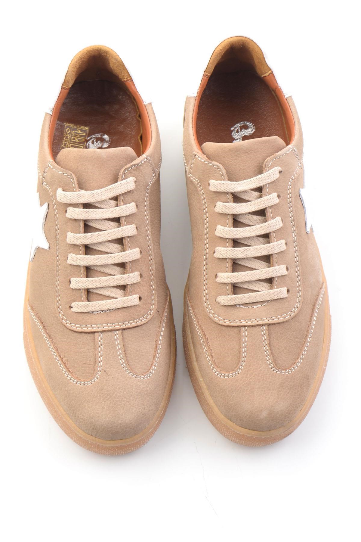 Bej Hakiki Deri Kadın Sneaker K01045050301