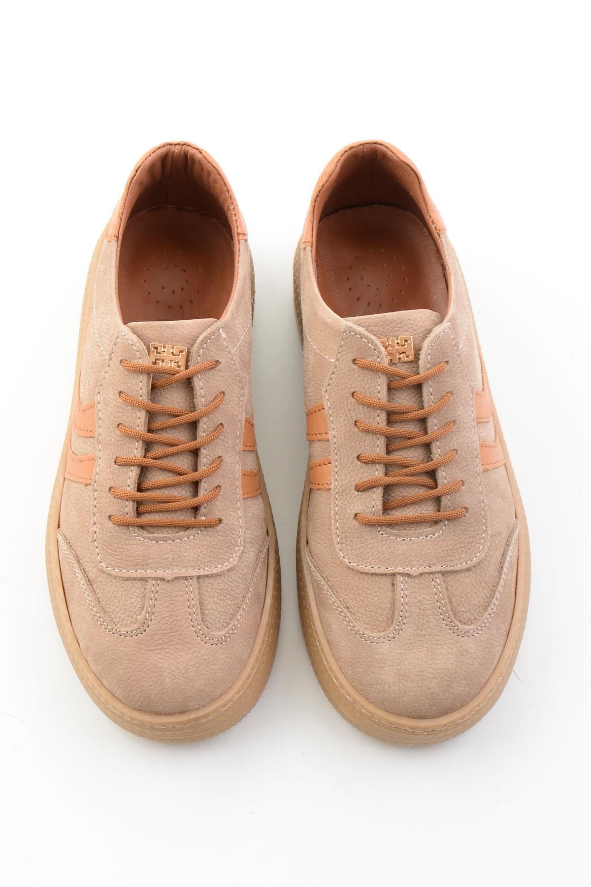 Bej Nubuk Hakiki Deri Kadın Sneaker K01753222201