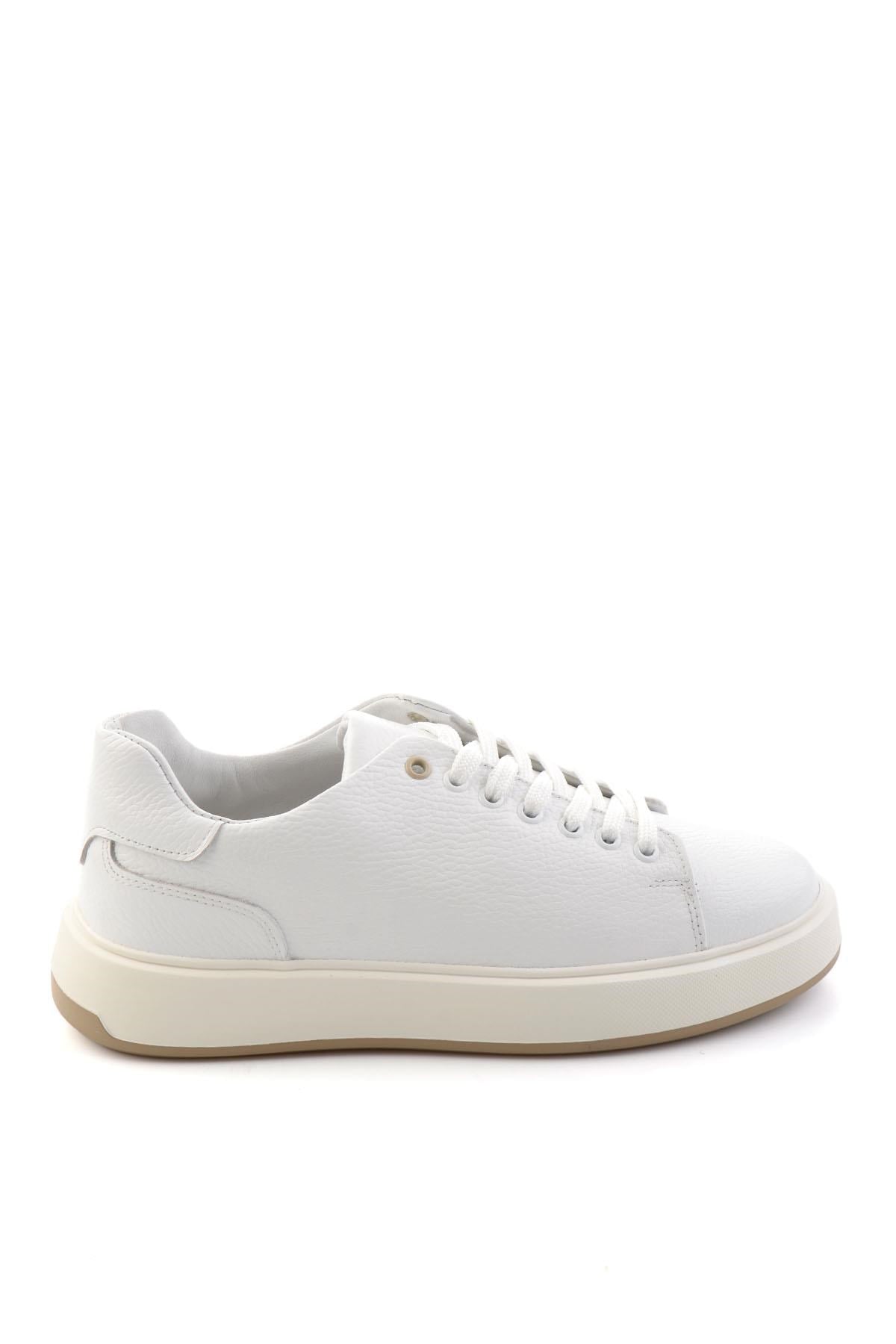Beyaz Floter Hakiki Deri Erkek Sneaker E01401120740