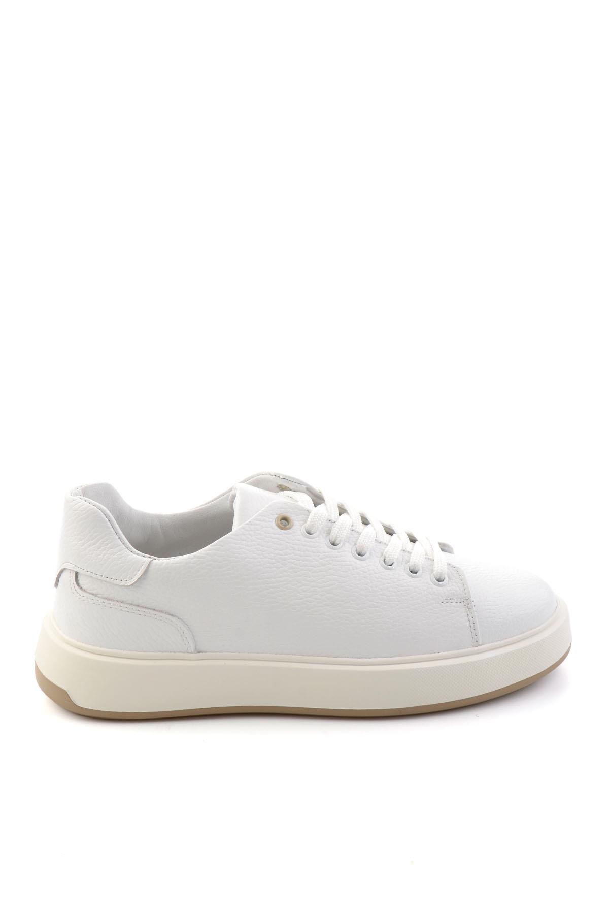 Beyaz Floter Hakiki Deri Erkek Sneaker E01401120740