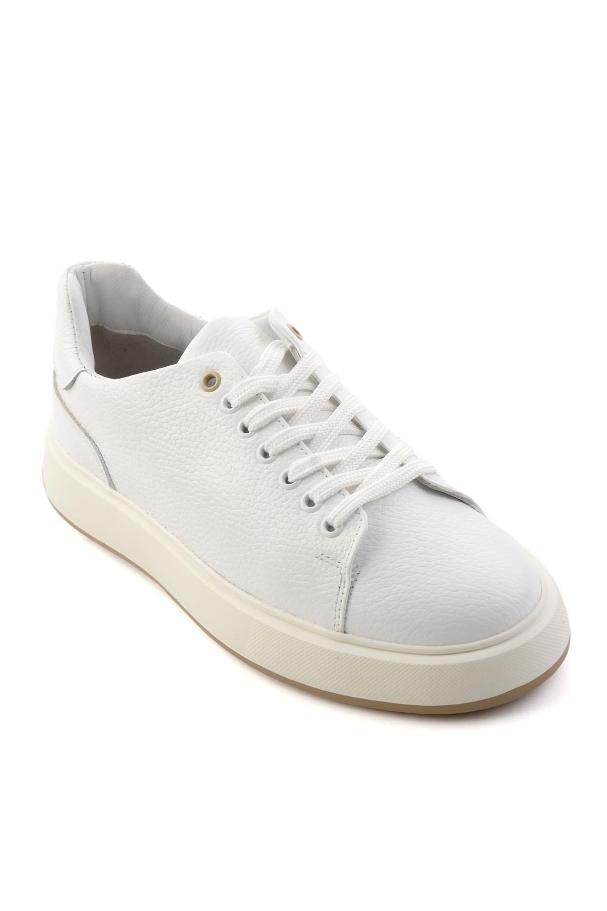 Beyaz Floter Hakiki Deri Erkek Sneaker E01401120740