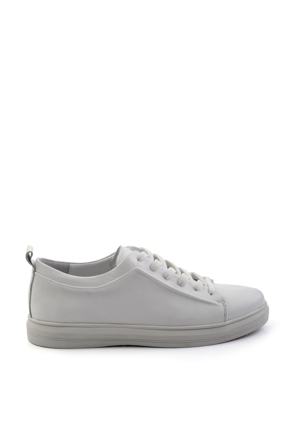 Beyaz Hakiki Deri Erkek Sneaker E01011030843