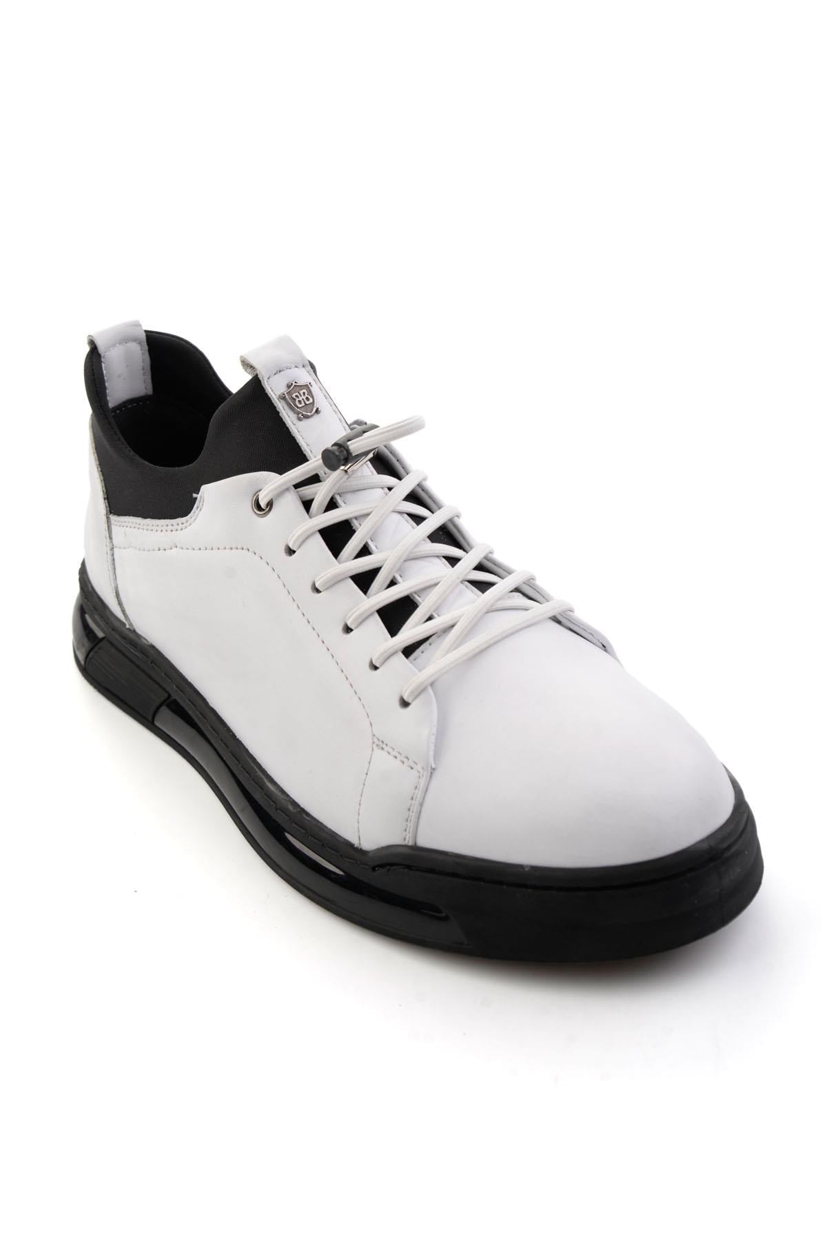 Beyaz Hakiki Deri Erkek Sneaker E01080228543