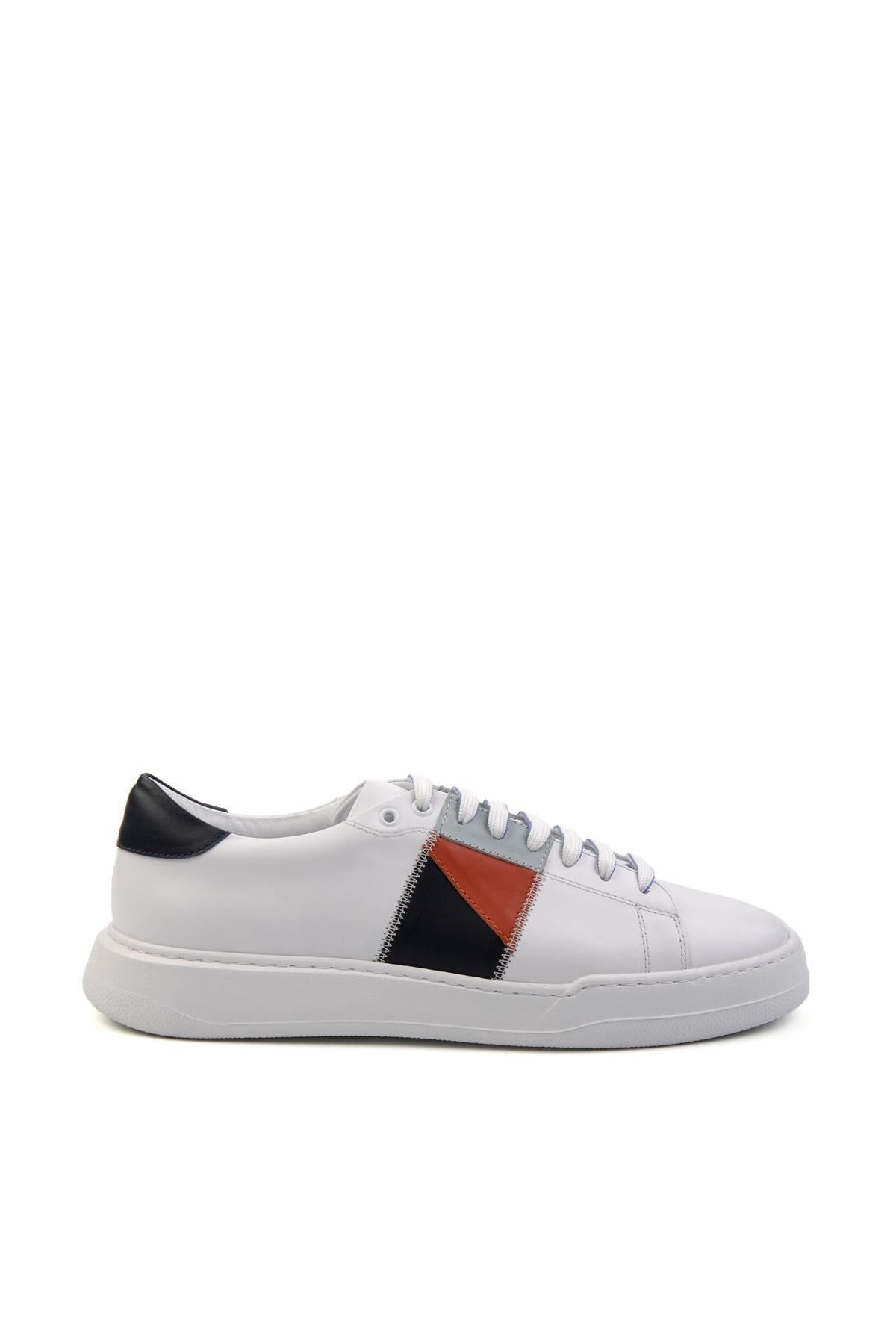 Beyaz Hakiki Deri Erkek Sneaker E01083016643