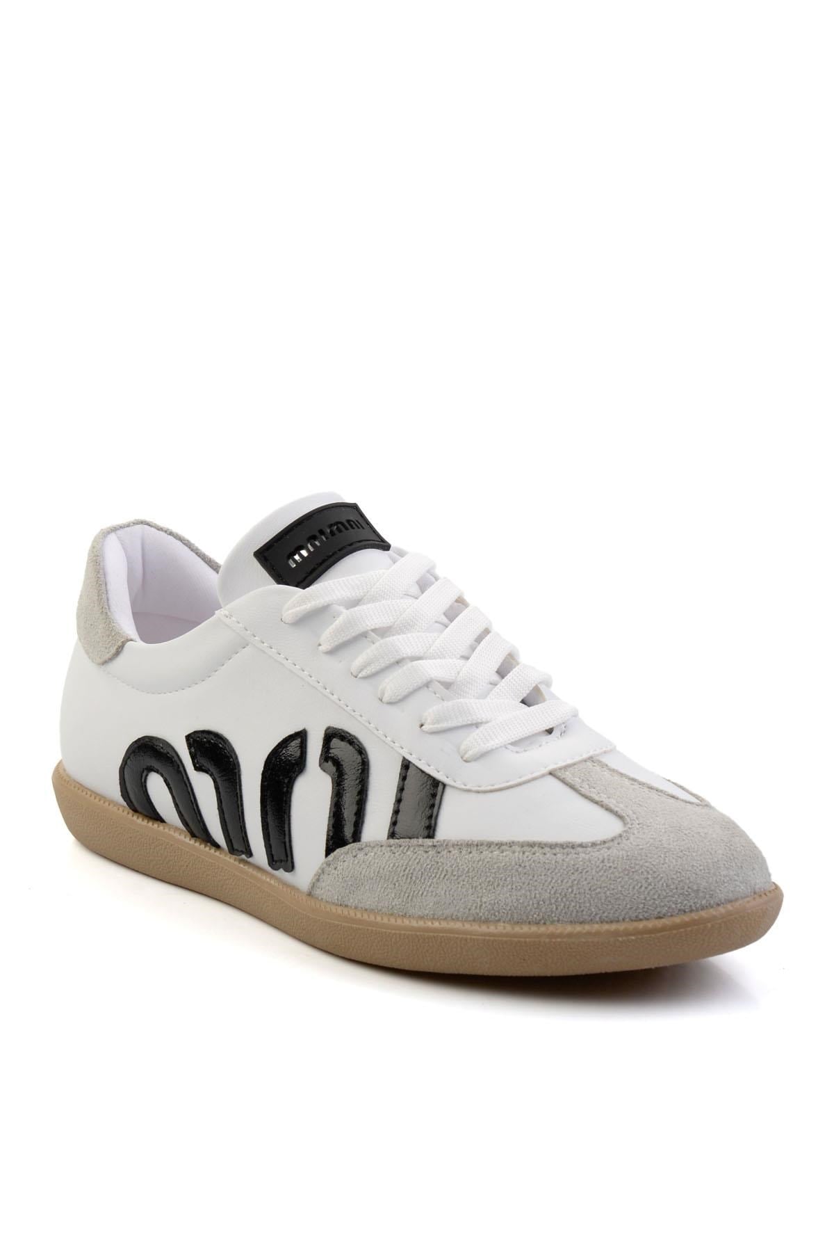 Beyaz Siyah  Kadın Sneaker K01179888809
