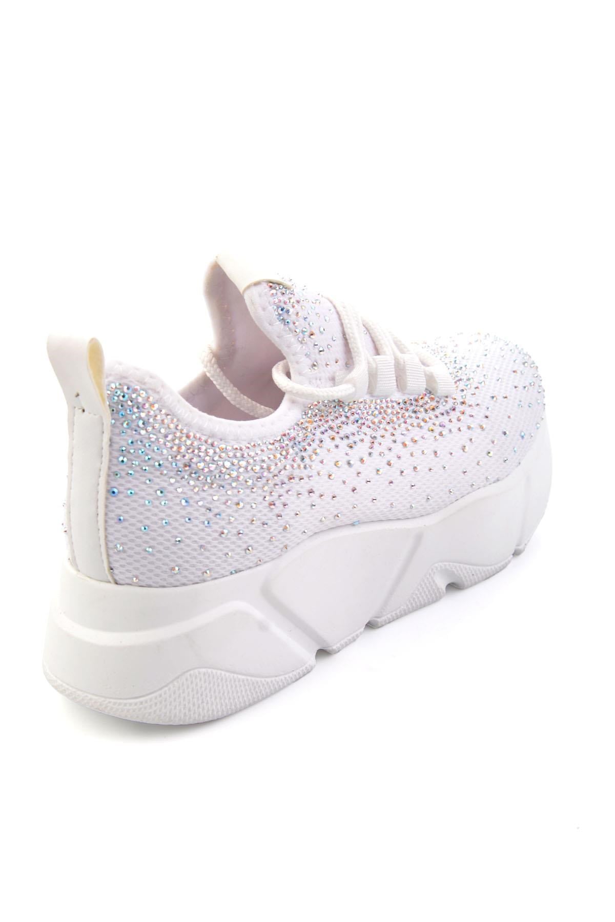 Beyaz Triko  Kadın Sneaker K01824040382