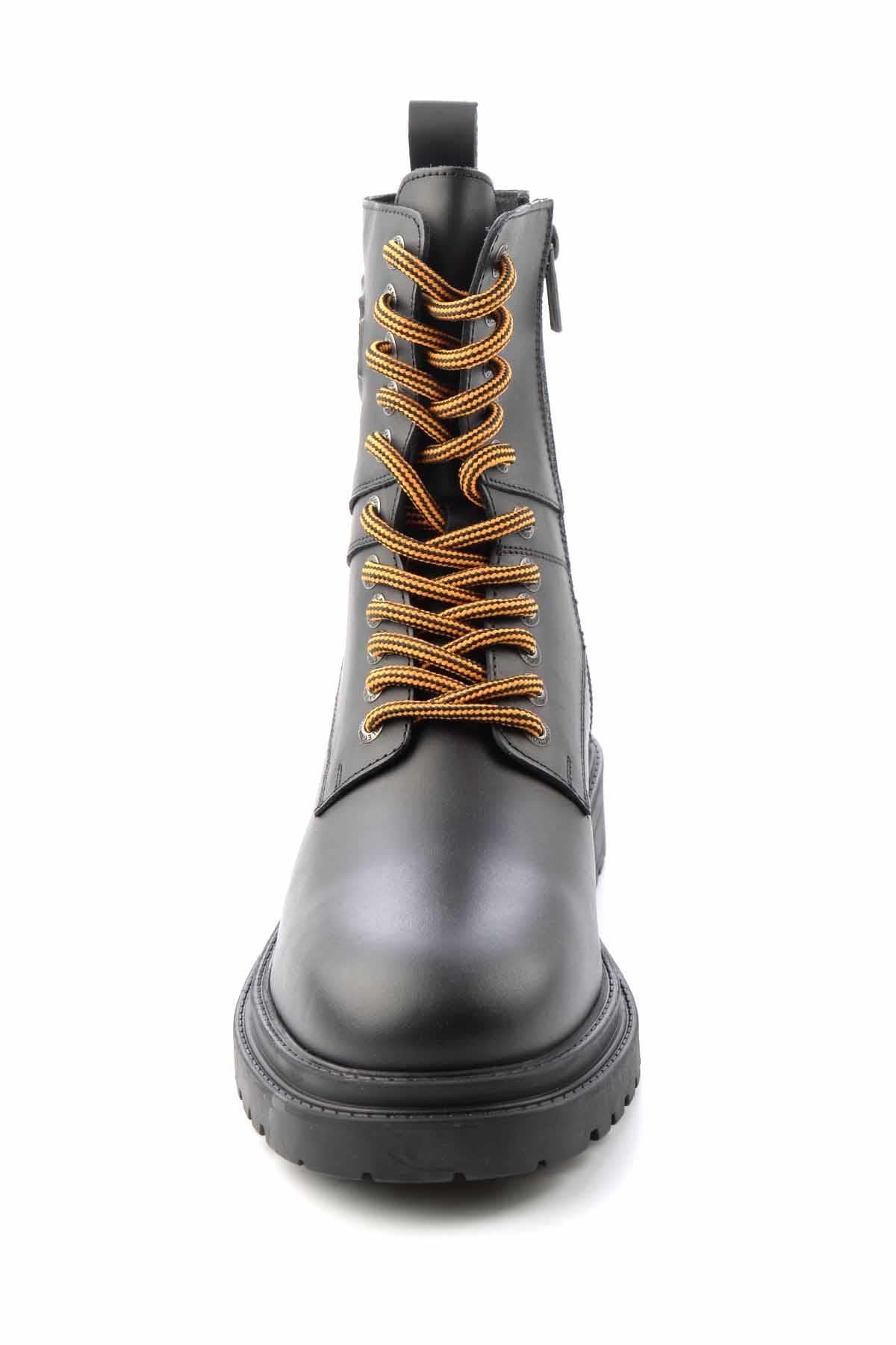 Black Hakiki Deri Erkek Bot & Bootie HD1777155303