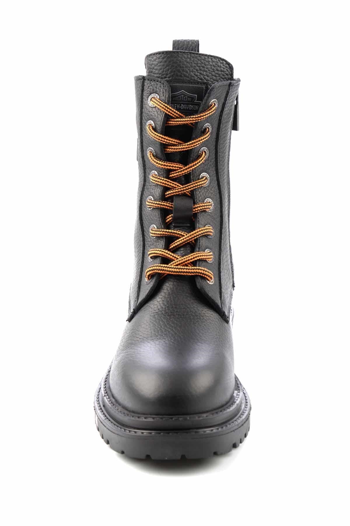 Black Hakiki Deri Kadın Bot & Bootie HD0777002303