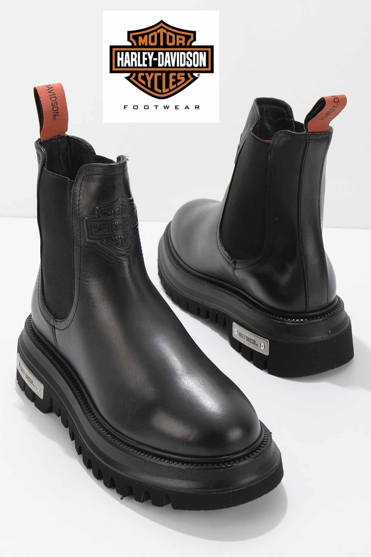 Black Hakiki Deri Kadın Bot & Bootie HD0777003103