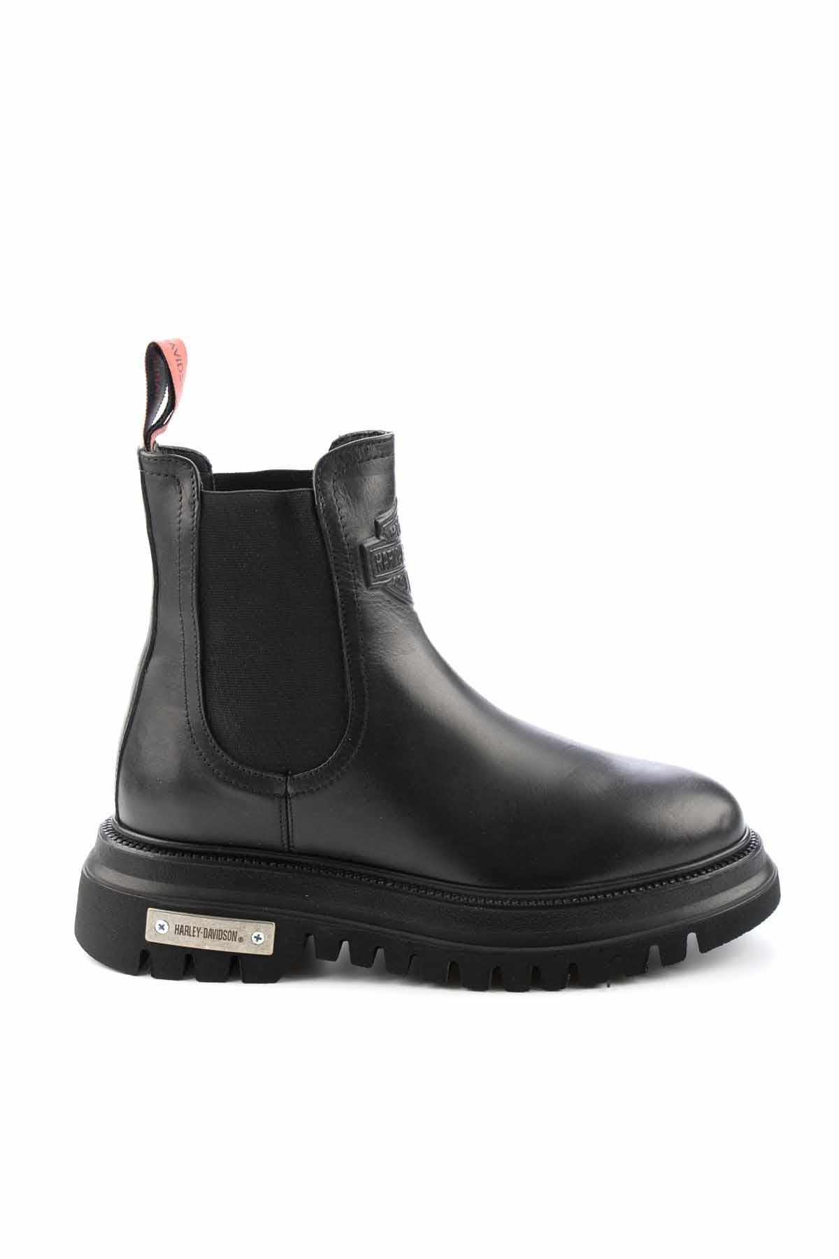 Black Hakiki Deri Kadın Bot & Bootie HD0777003103