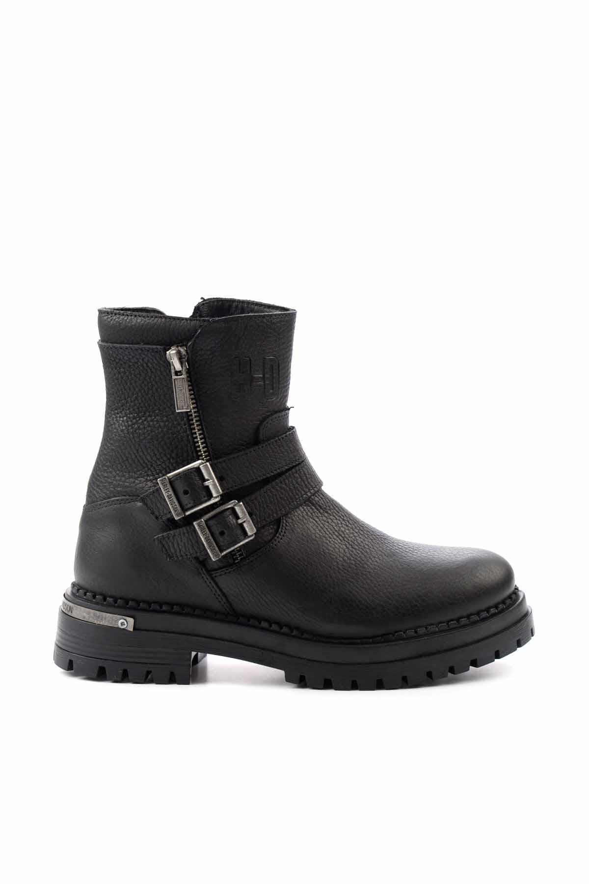 Black Hakiki Deri Kadın Bot & Bootie HD0777055603