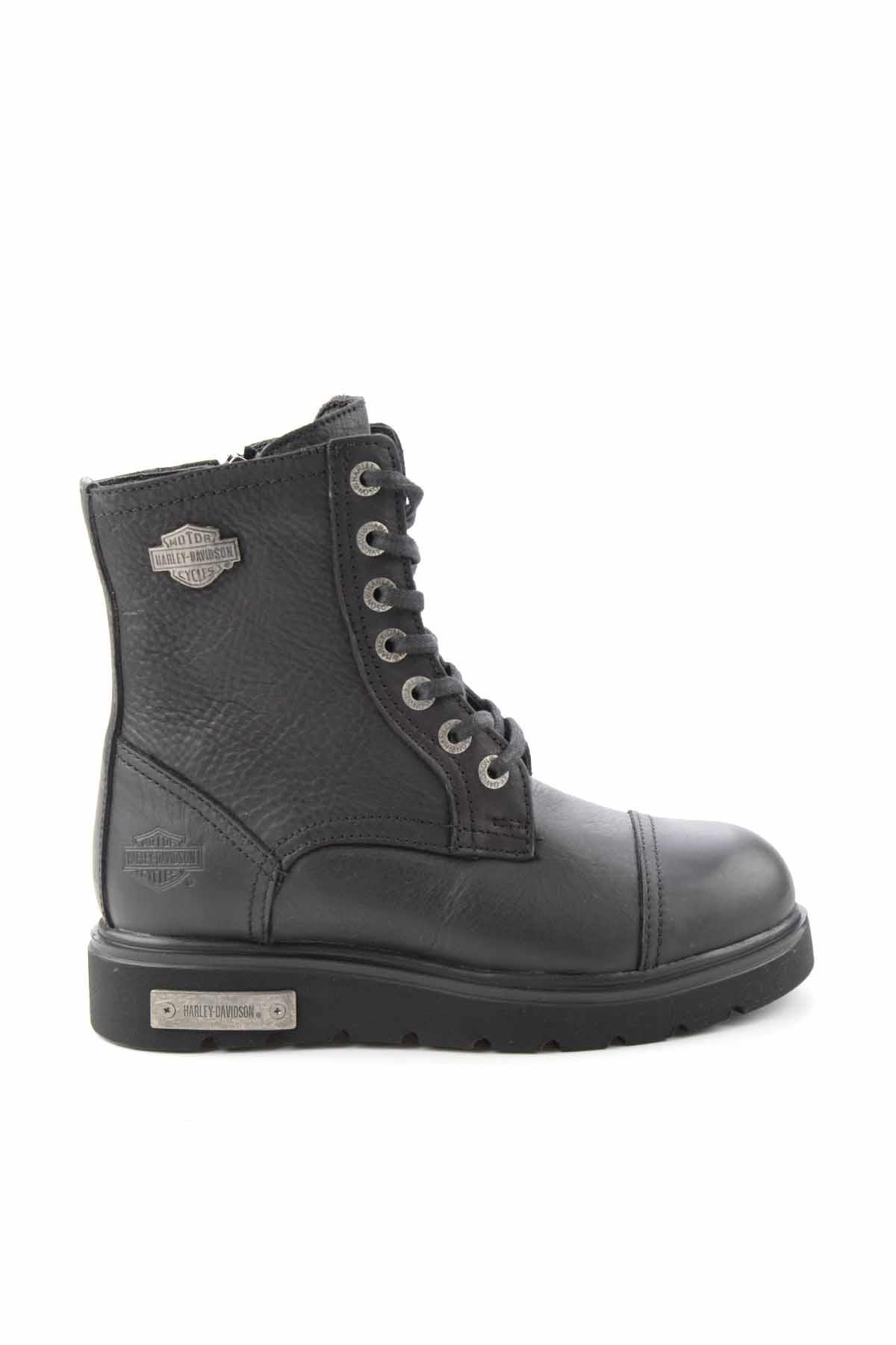 Black Hakiki Deri Kadın Bot & Bootie HD0777063003