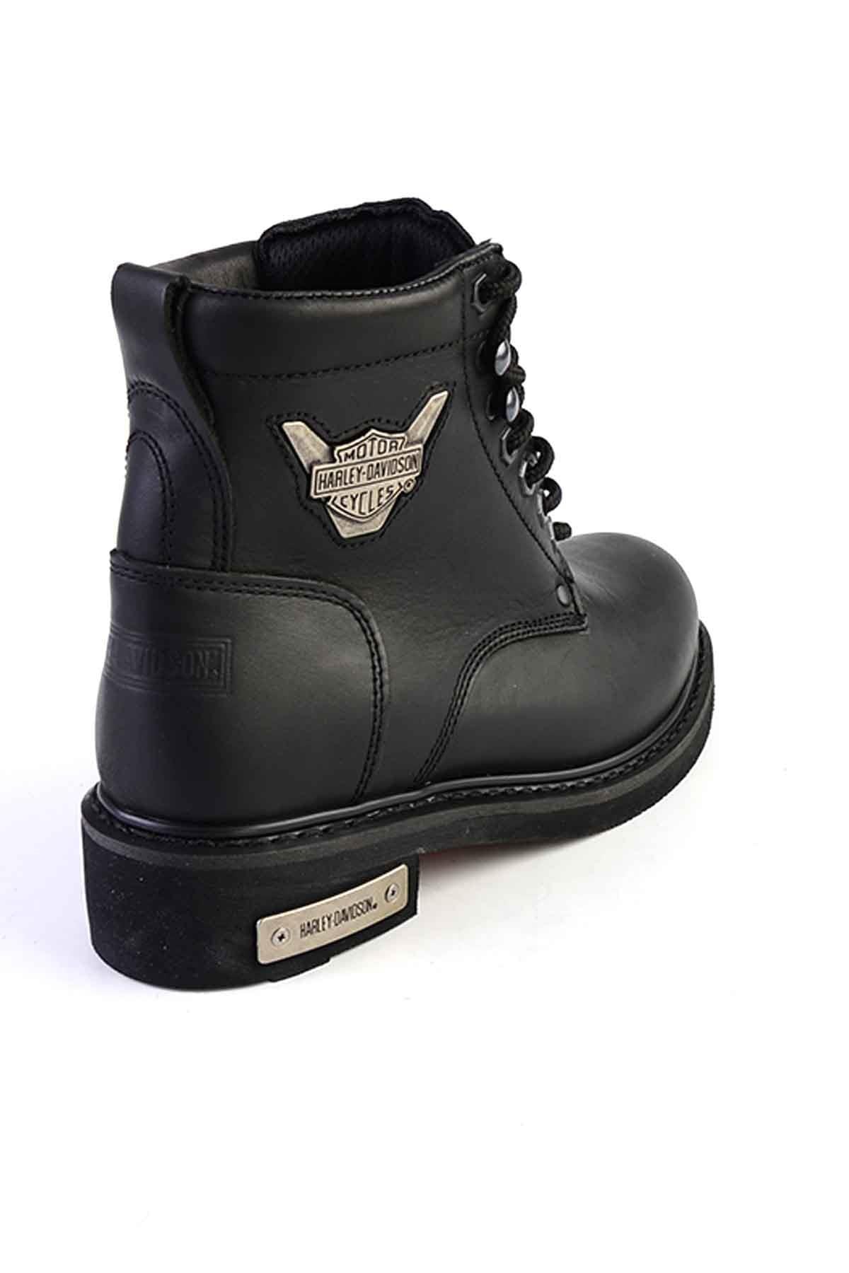 Black Hakiki Deri Kadın Bot & Bootie HD0777009603