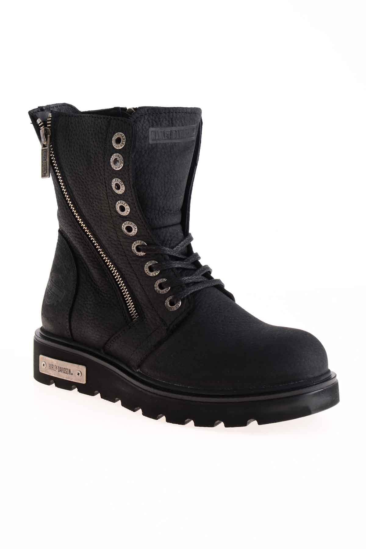 Black Hakiki Deri Kadın Bot & Bootie M0777053903