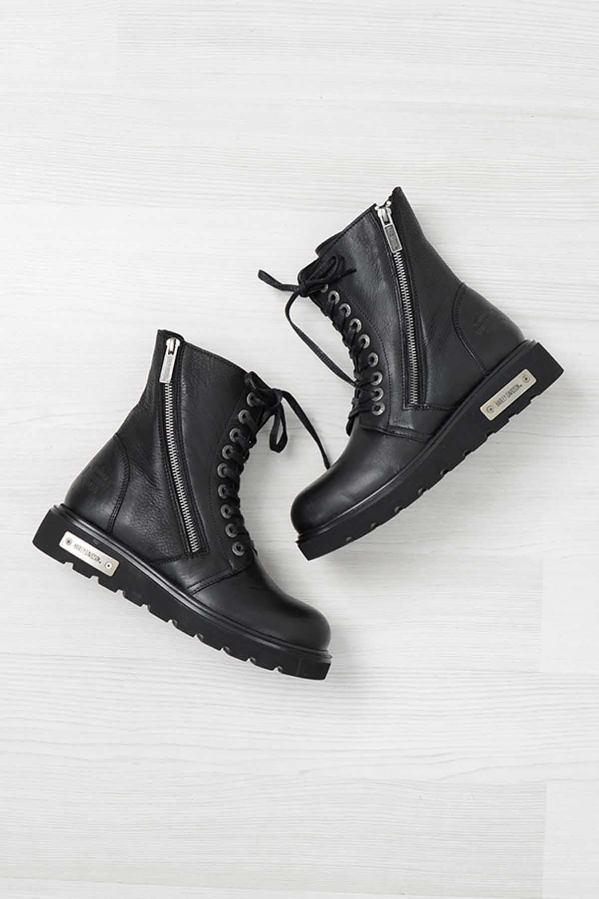 Black Hakiki Deri Kadın Bot & Bootie M0777053903