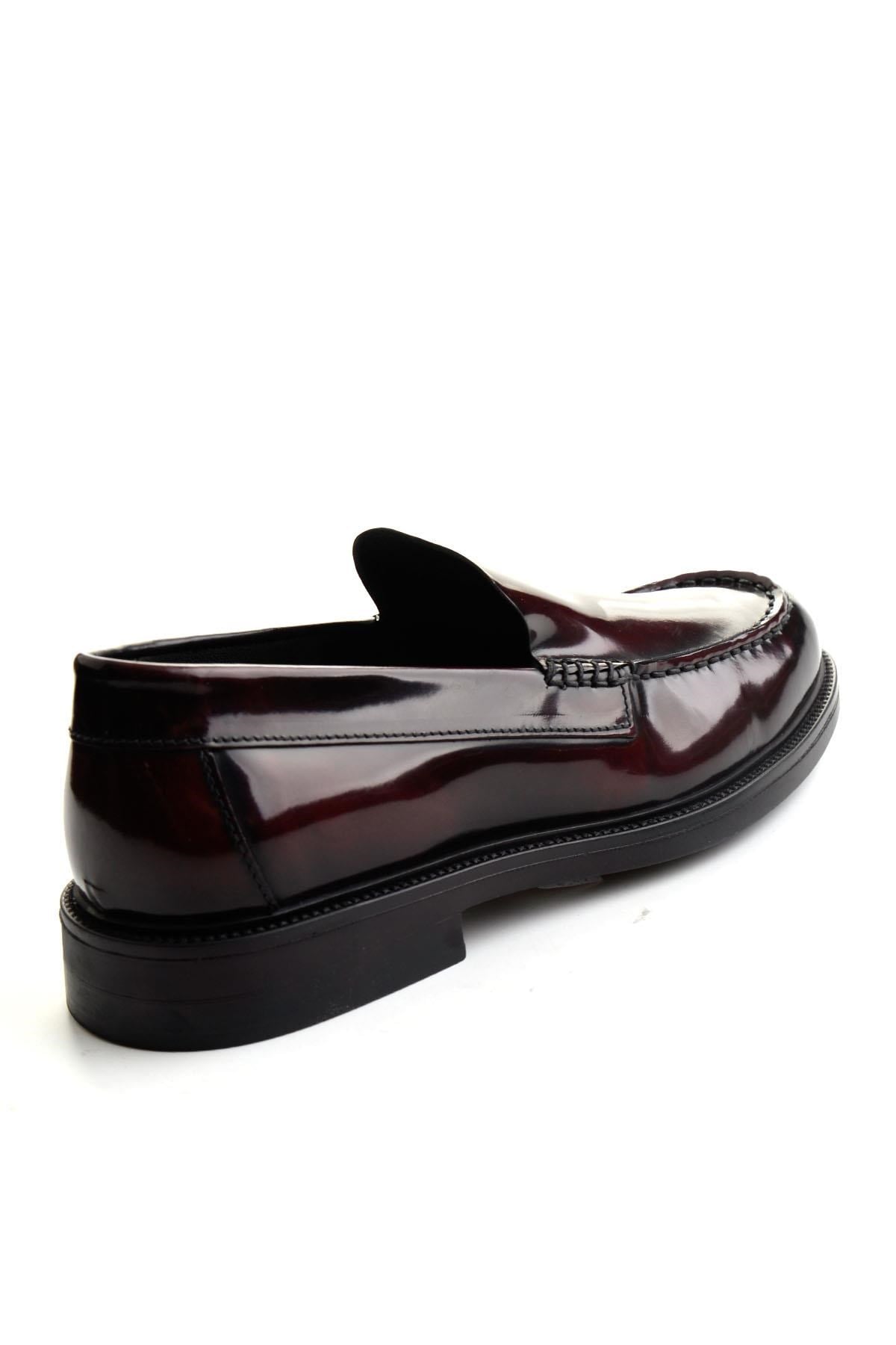 Bordo Açma Hakiki Deri Erkek Loafer Ayakkabı E01648502614
