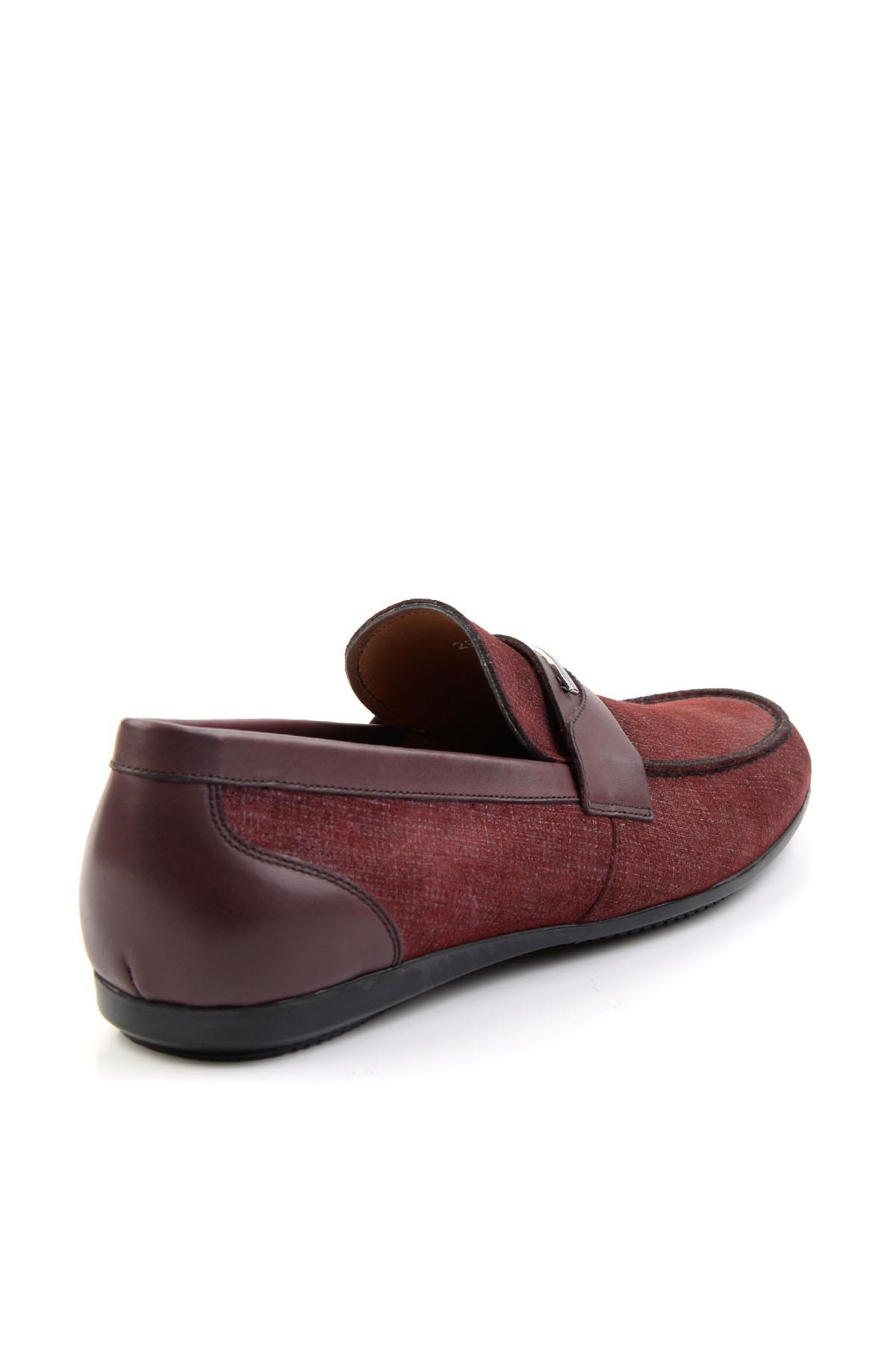 Bordo Hakiki Deri Erkek Casual Ayakkabı E01758028104