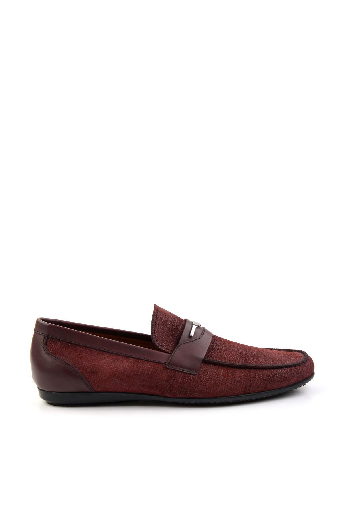 Bordo Hakiki Deri Erkek Casual Ayakkabı E01758028104
