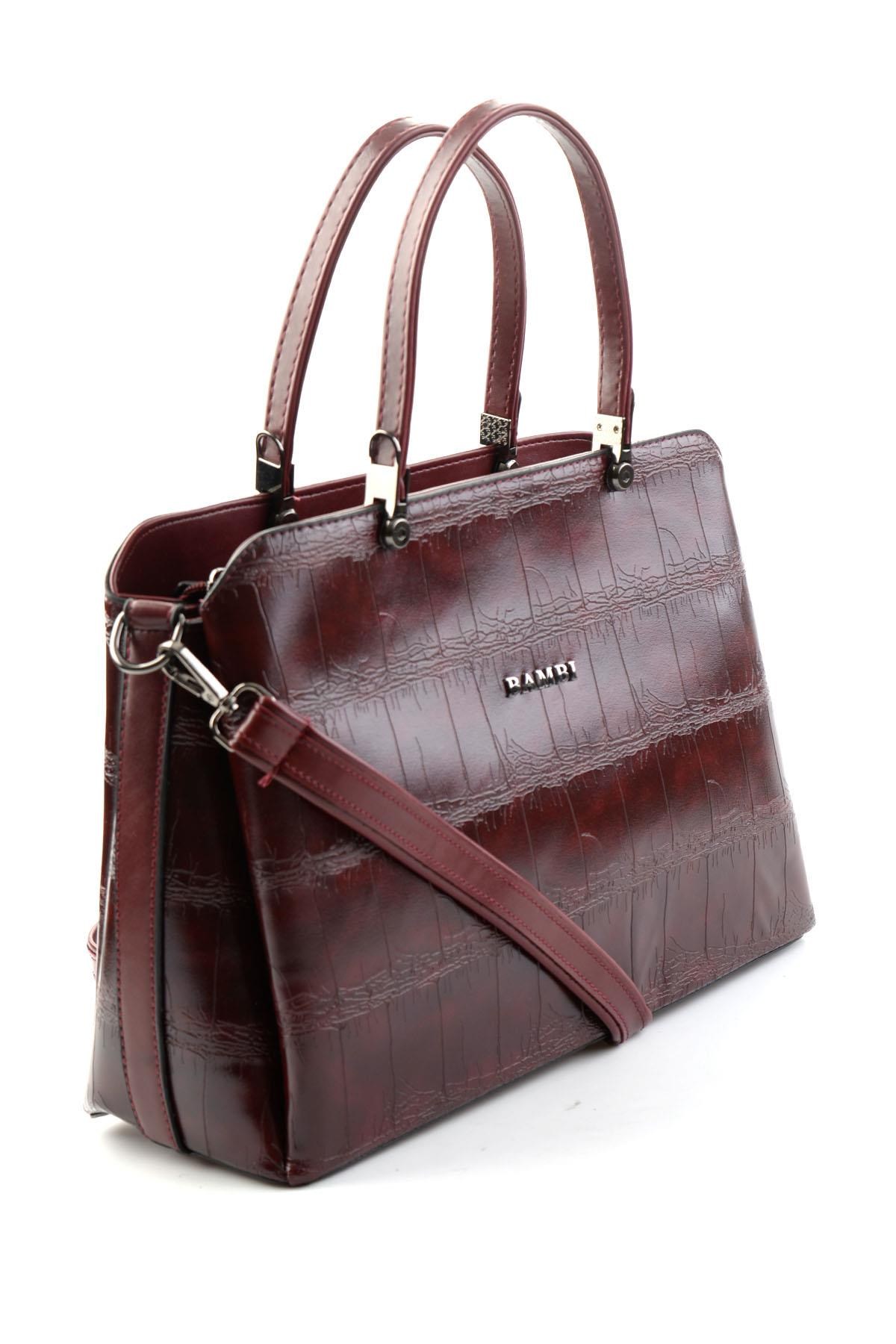 Bordo Kroko  Kadın El Çantası C06636400511