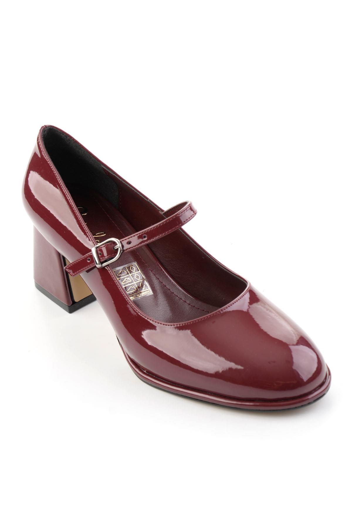 Bordo Rugan  Kadın Klasik Topuklu Ayakkabı K01231481608