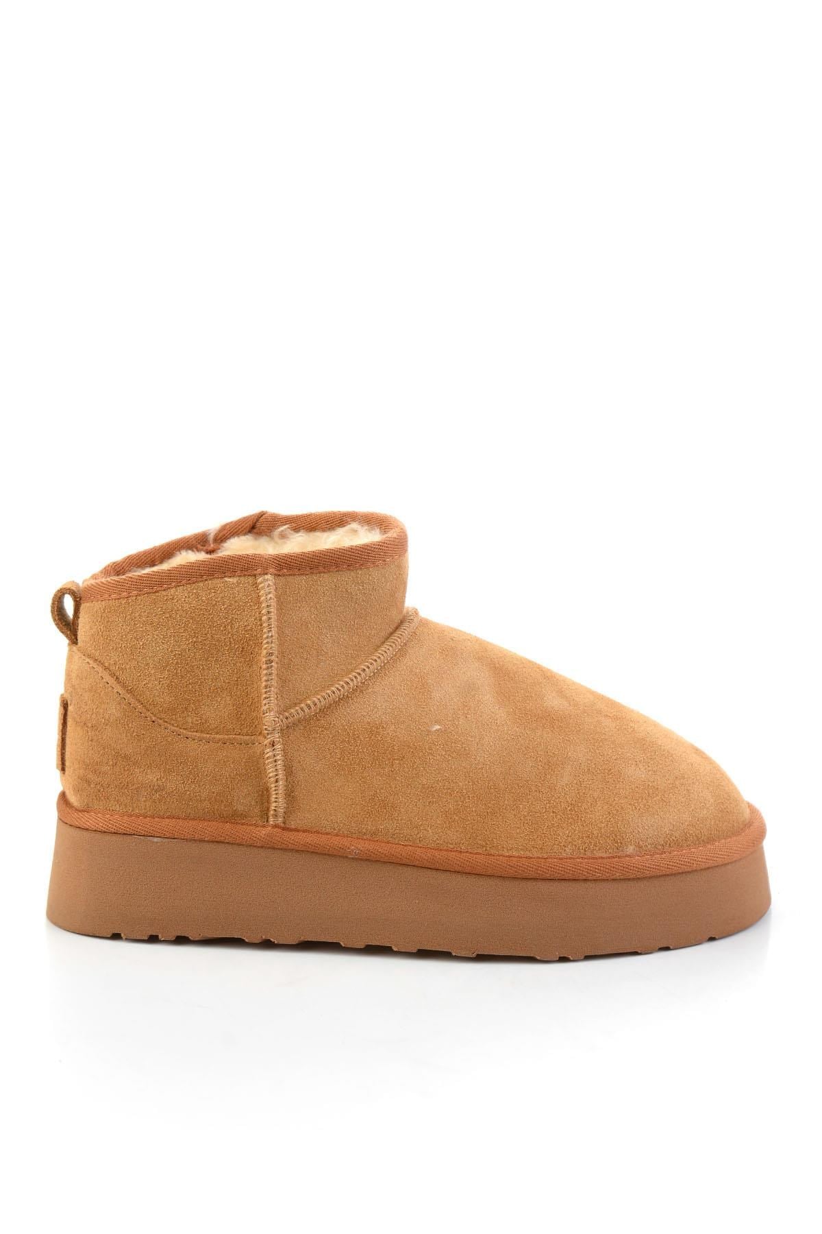 Camel Hakiki Deri Kadın Bot & Bootie K02422009002