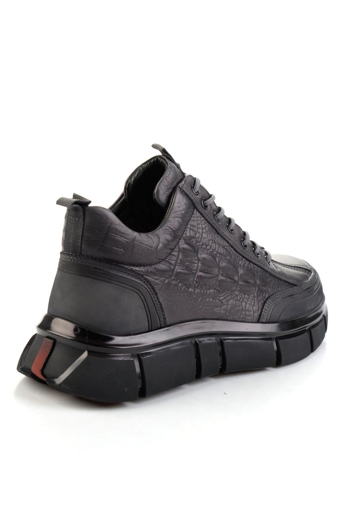 Gri Hakiki Deri Erkek Bot & Bootie E02398400103