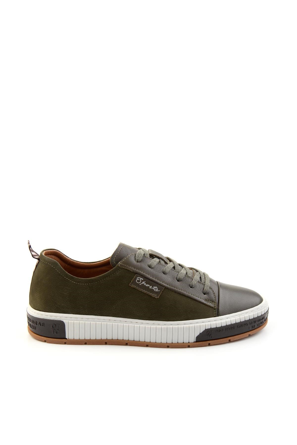 Haki Hakiki Deri Erkek Sneaker E01018033543