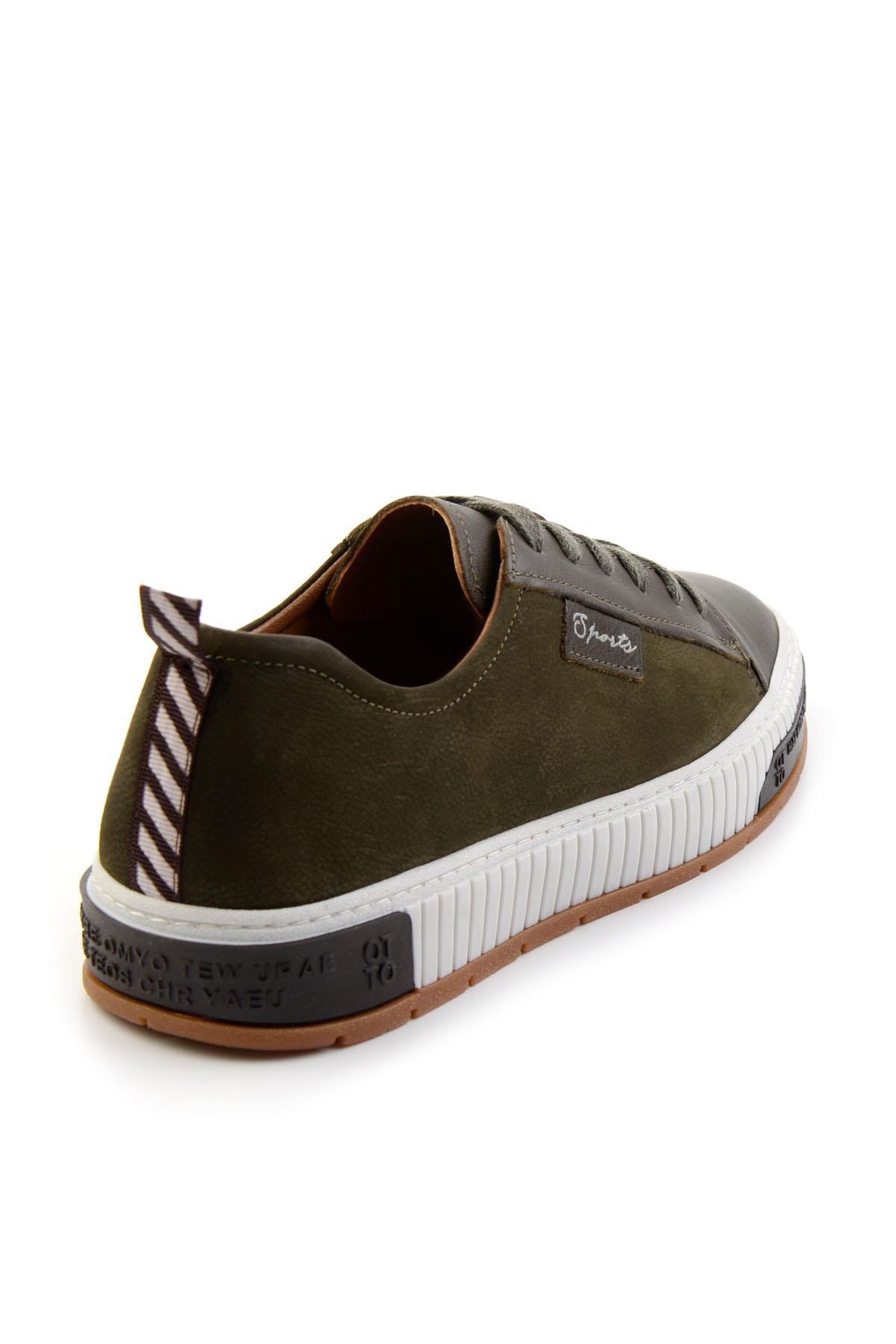 Haki Hakiki Deri Erkek Sneaker E01018033543