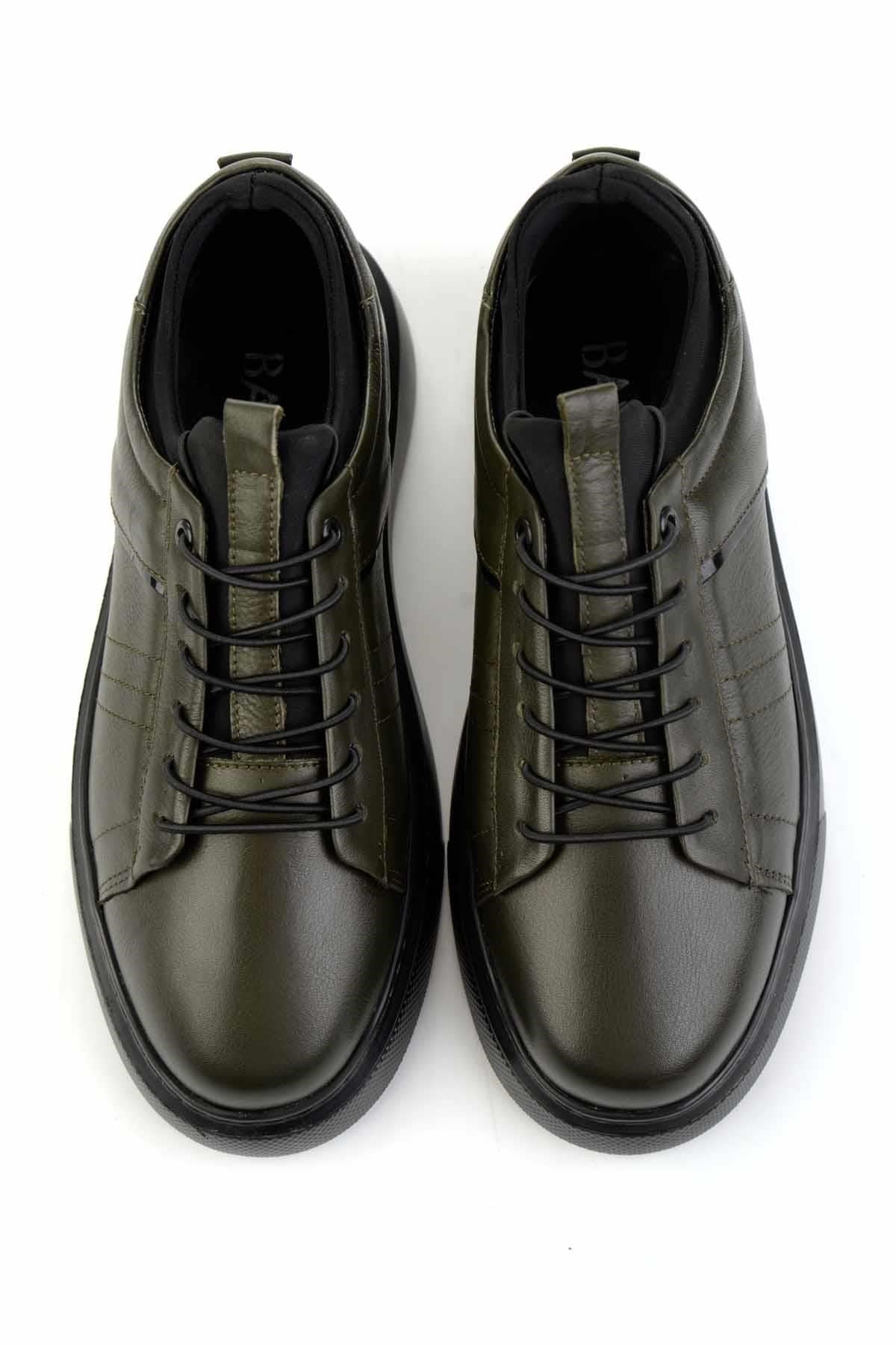 Haki Hakiki Deri Erkek Sneaker E01082010403