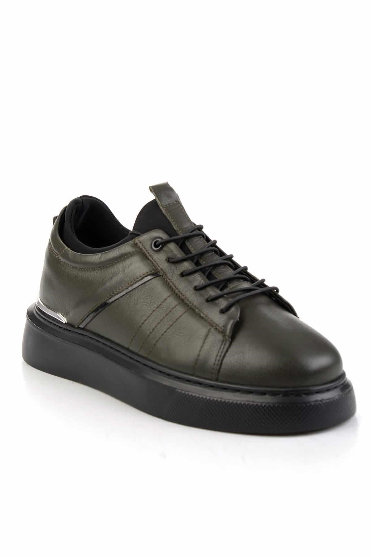 Haki Hakiki Deri Erkek Sneaker E01082010403