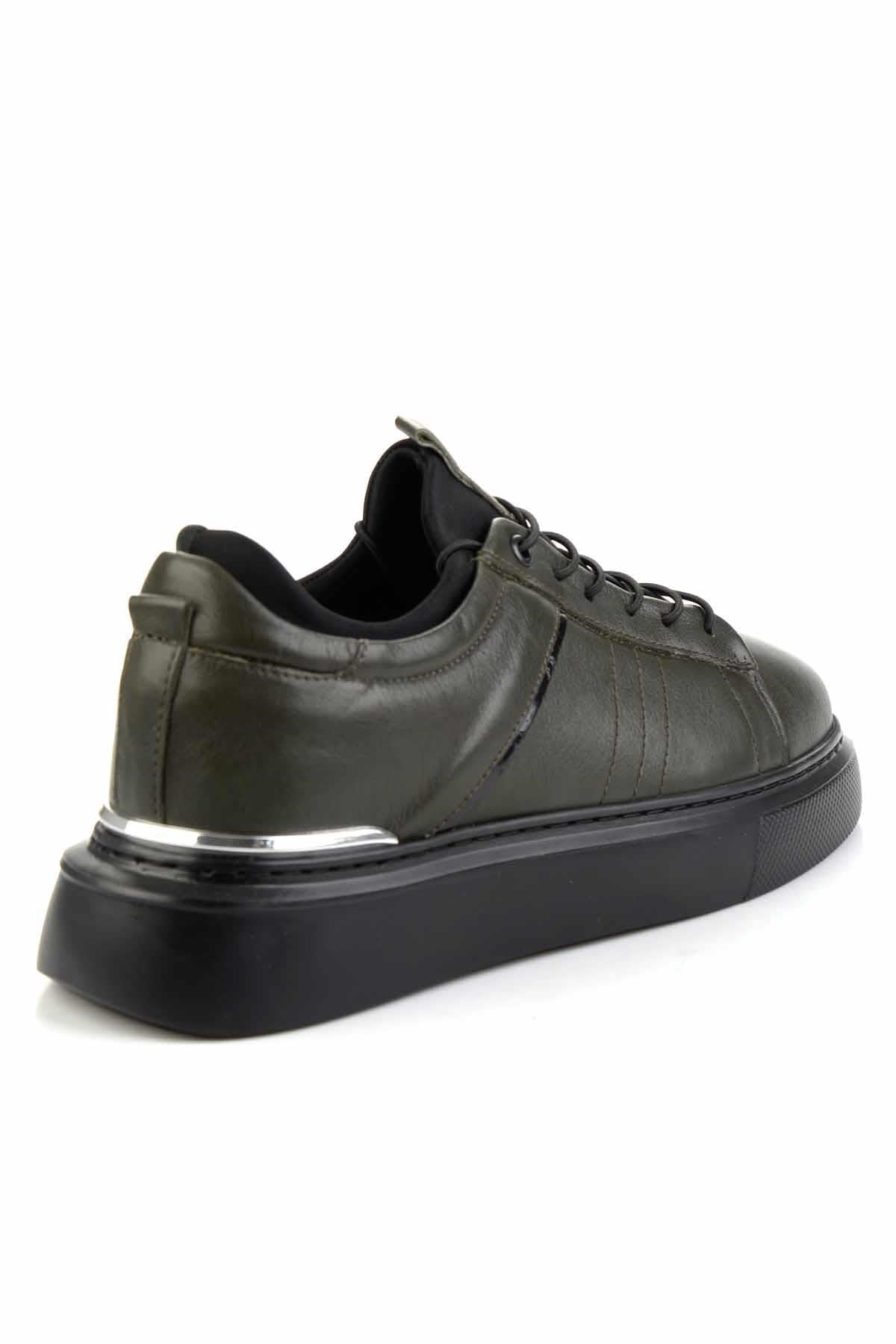 Haki Hakiki Deri Erkek Sneaker E01082010403