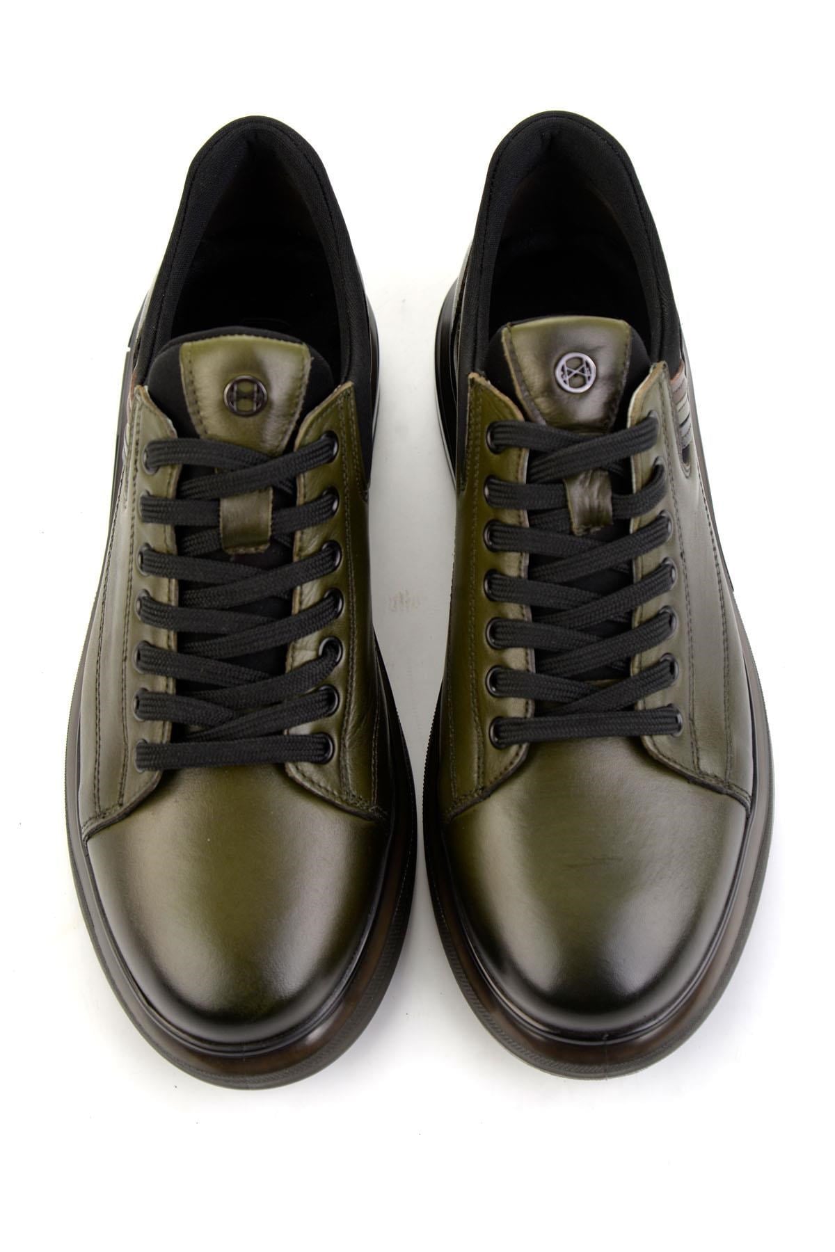 Haki Hakiki Deri Erkek Sneaker E01398142843