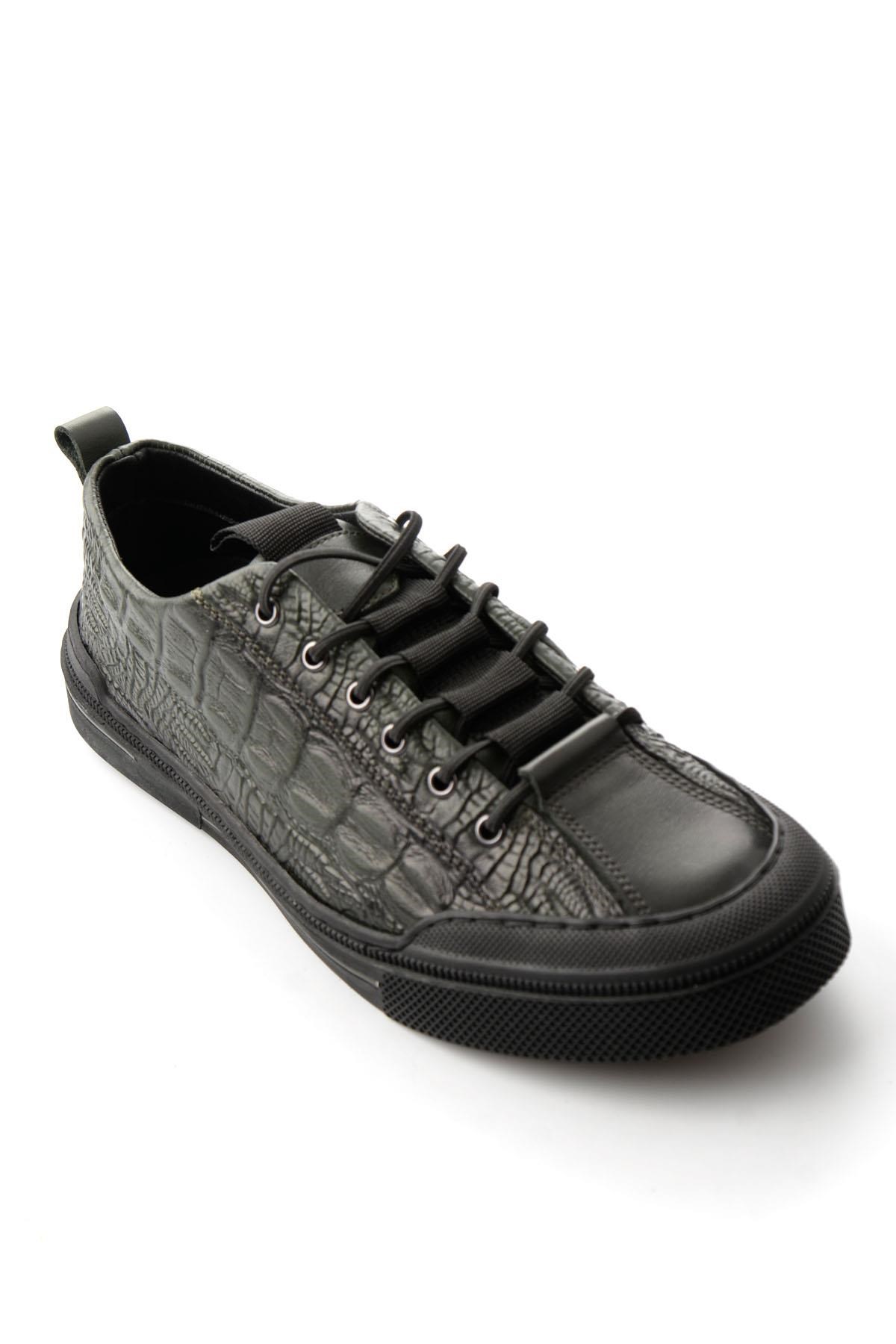 Haki Hakiki Deri Erkek Sneaker E01900251044
