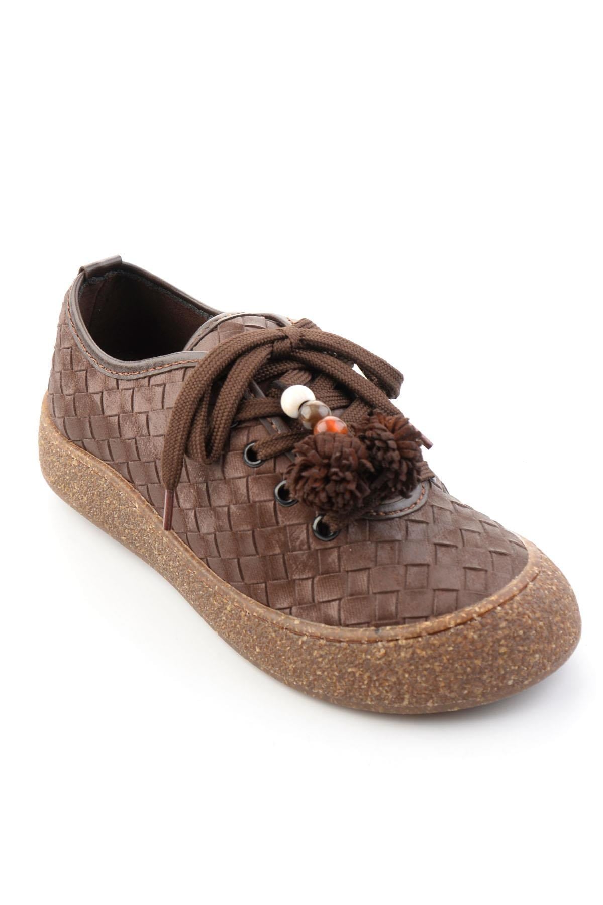 Kahve Baskı Detaylı  Kadın Sneaker K01646000410